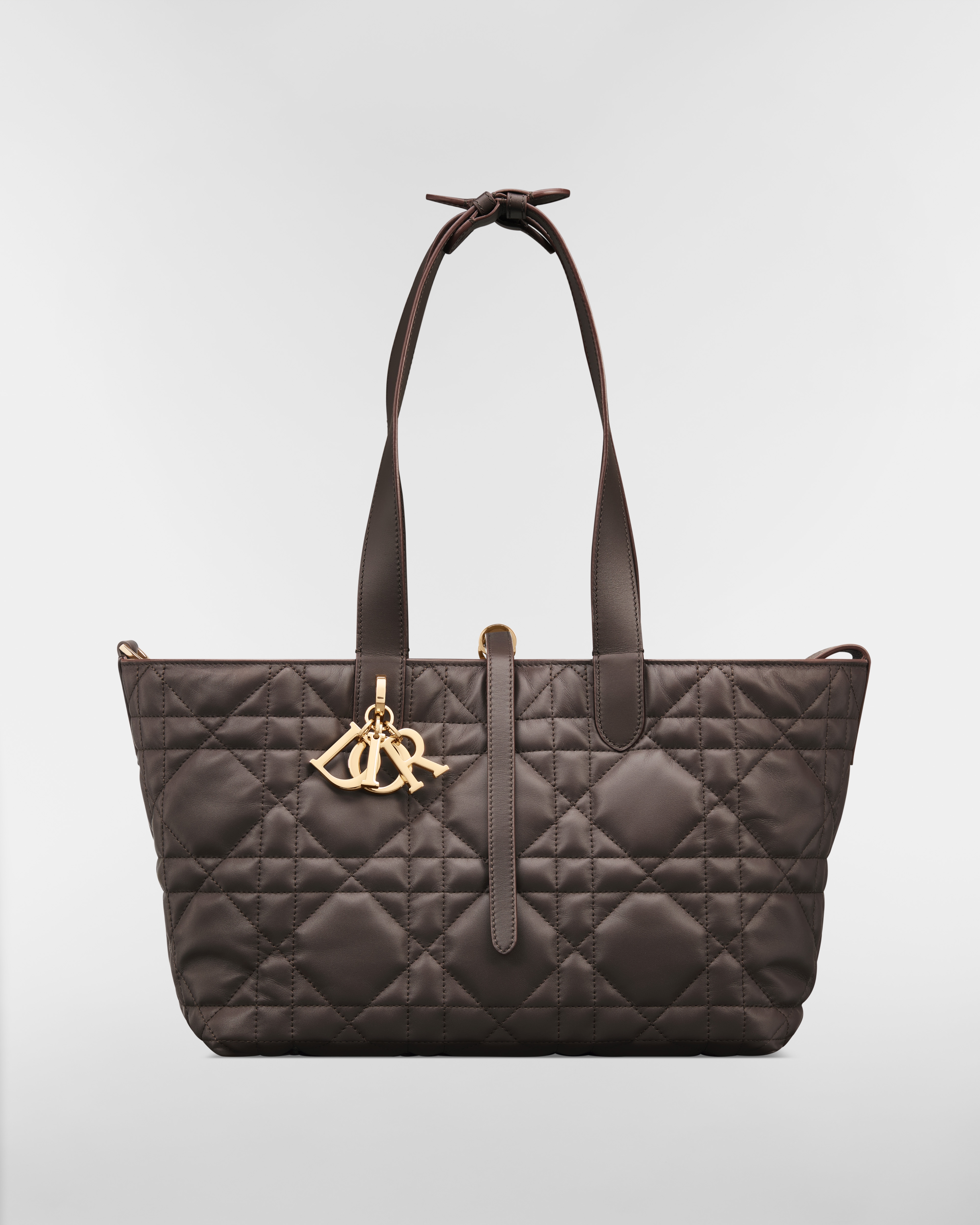 Bolsa Dior Toujours média Couro de vitelo Macrocannage marrom-chocolate-escuro E07