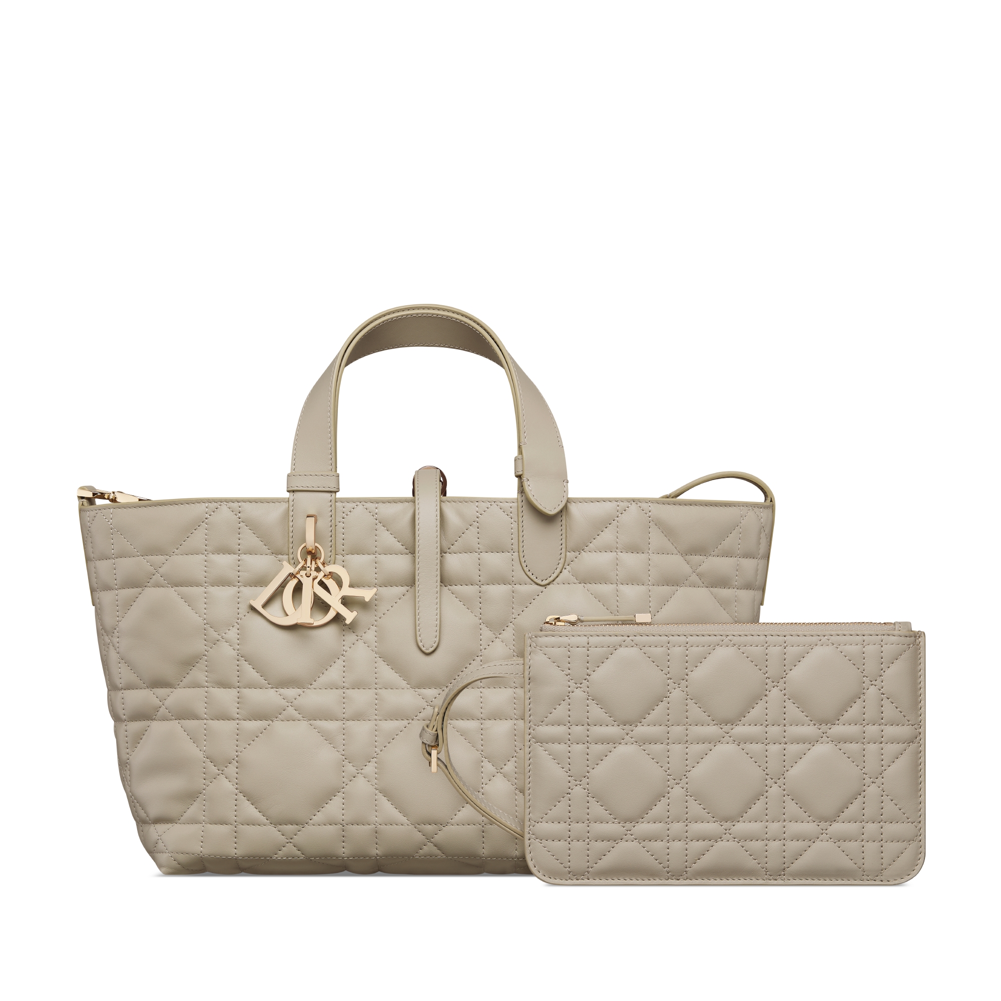 Medium Dior Toujours Bag Rope Beige Macrocannage Calfskin E10