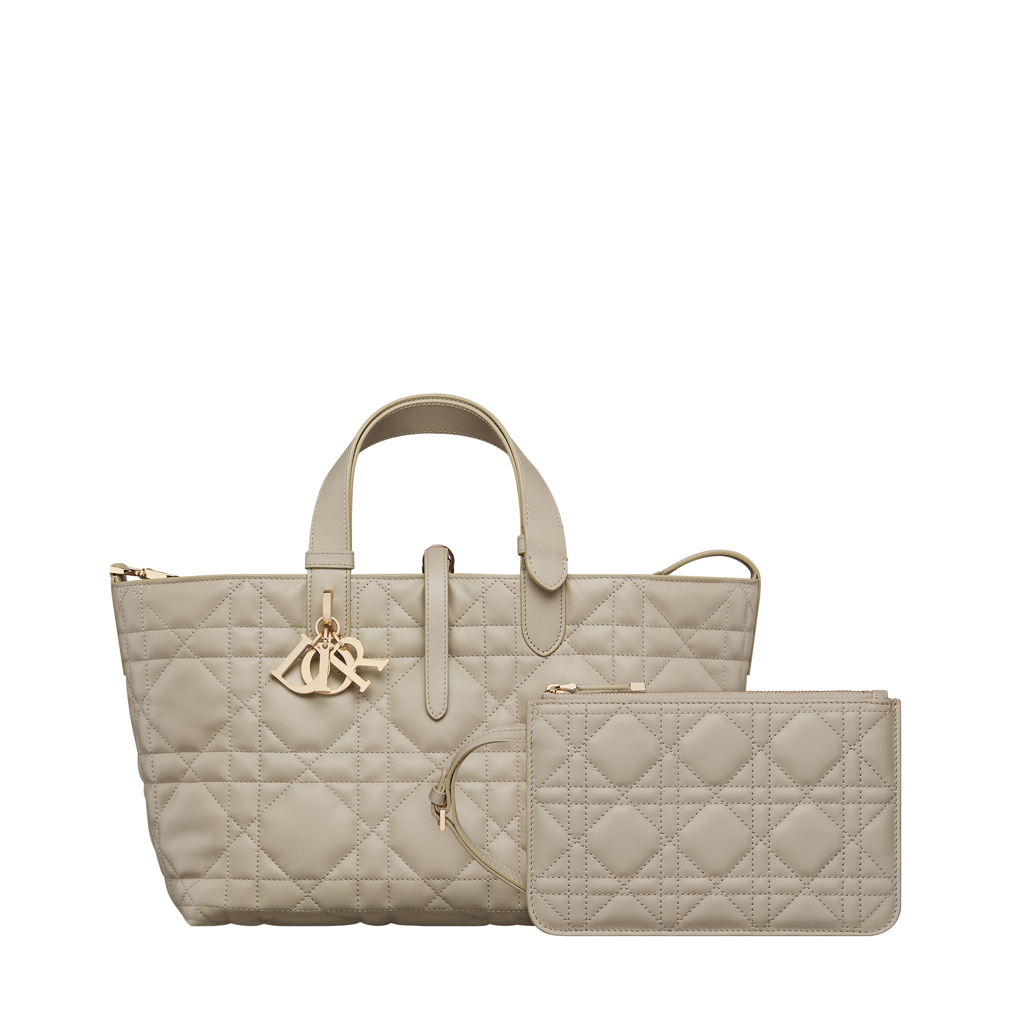 Medium Dior Toujours Bag Rope Beige Macrocannage Calfskin E10