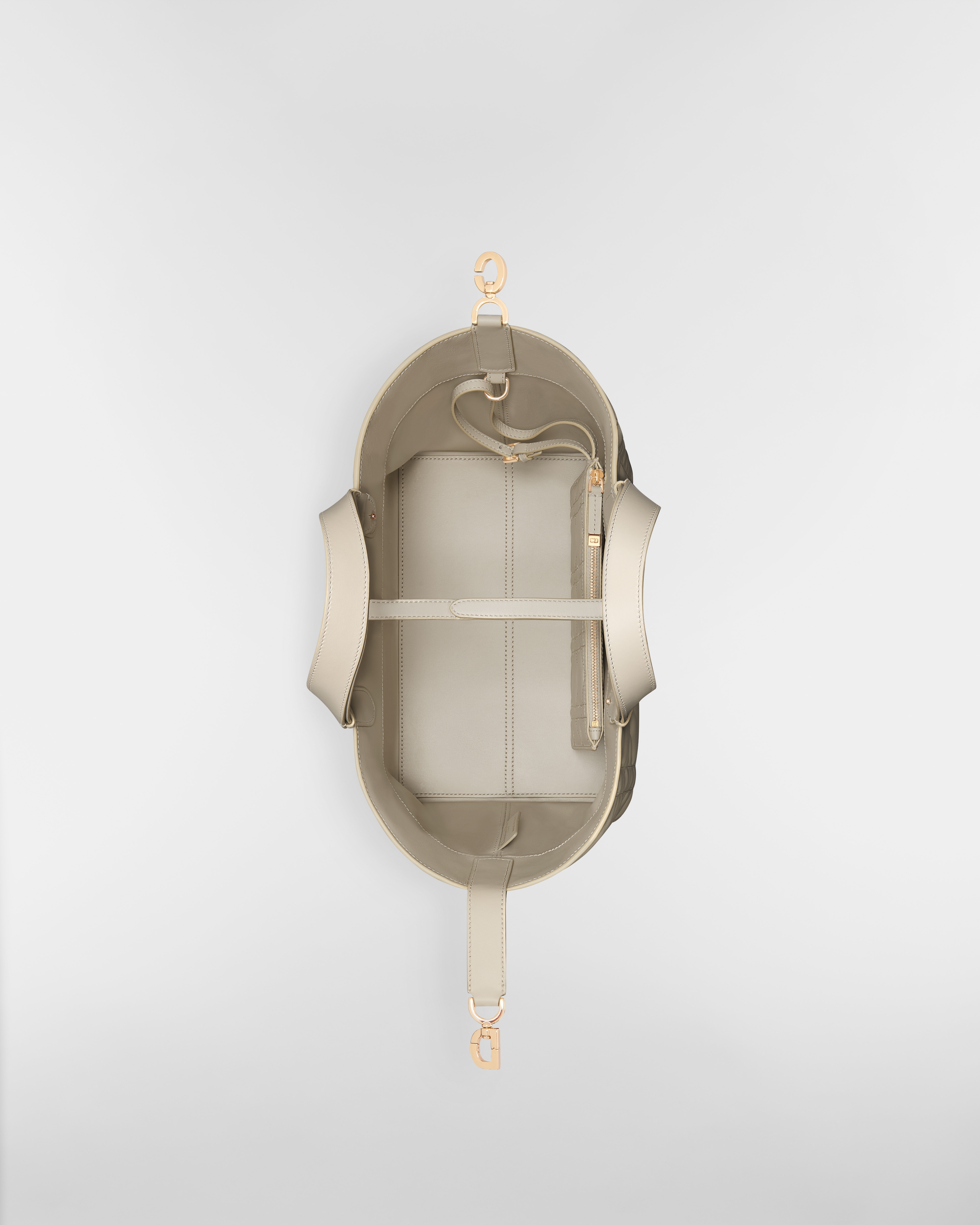 Medium Dior Toujours Bag Rope Beige Macrocannage Calfskin E06