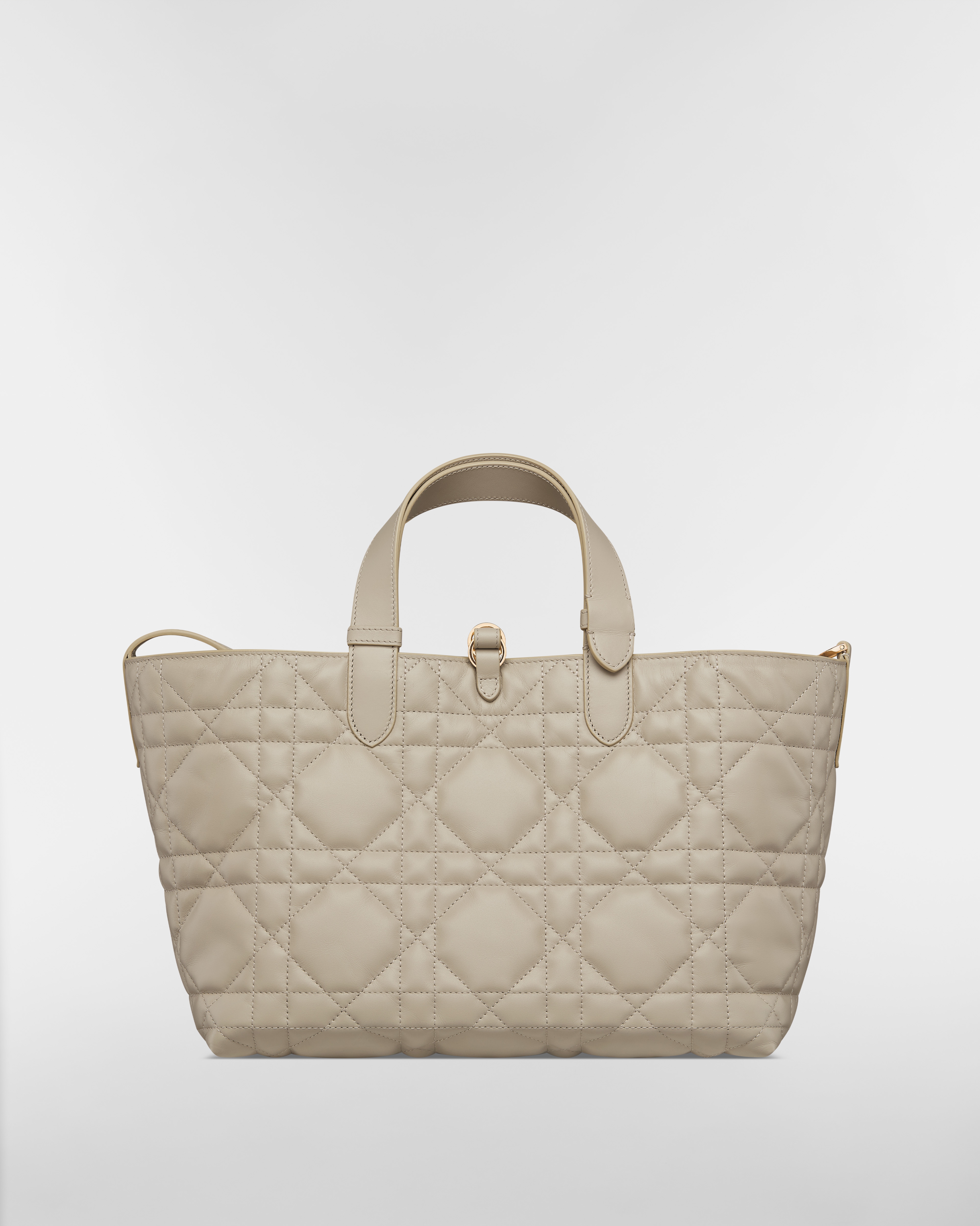 Medium Dior Toujours Bag Rope Beige Macrocannage Calfskin E08