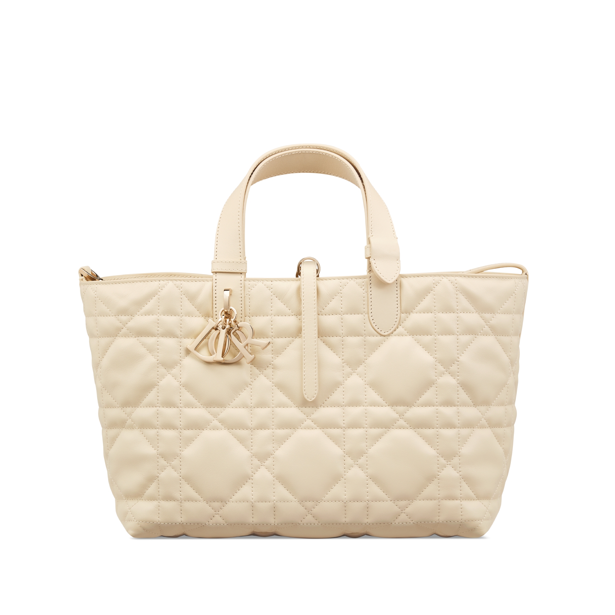 Sac Dior Toujours Medium Cuir de veau Macrocannage beige clair E01
