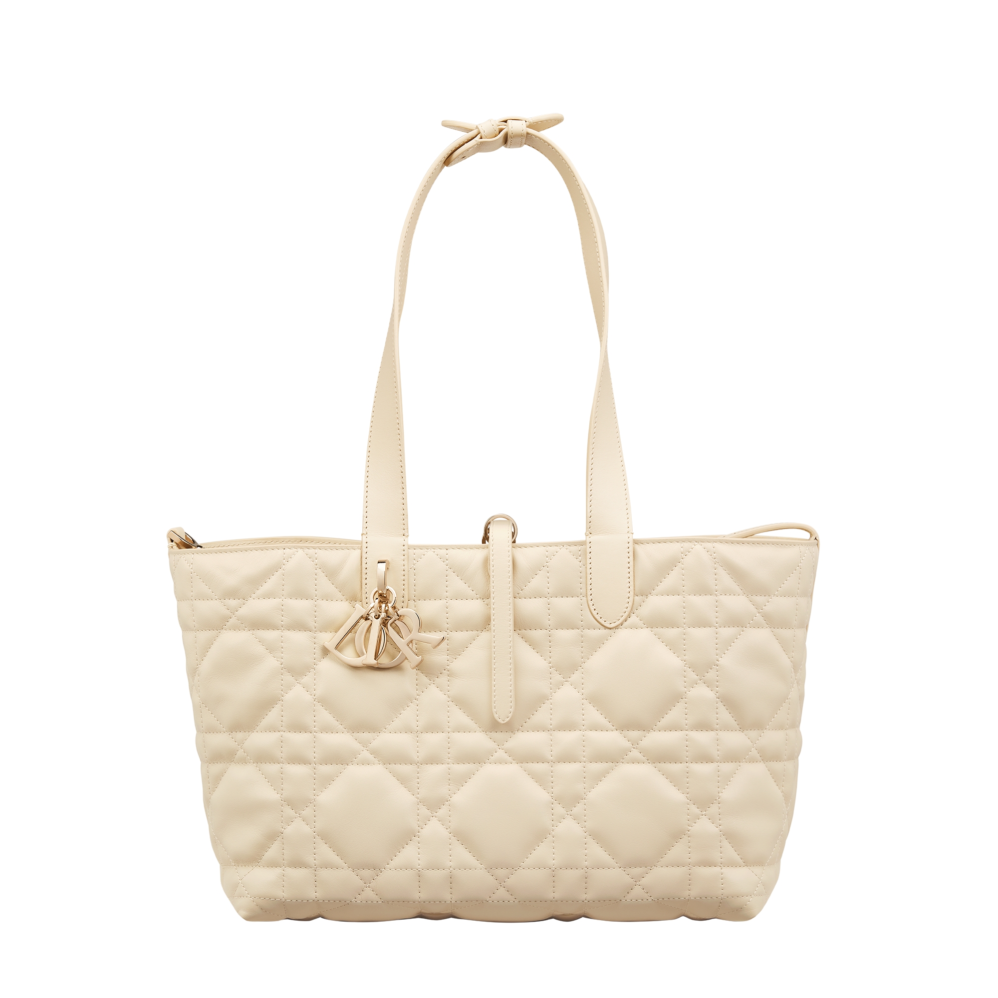 Medium Dior Toujours Bag Light Beige Macrocannage Calfskin E07