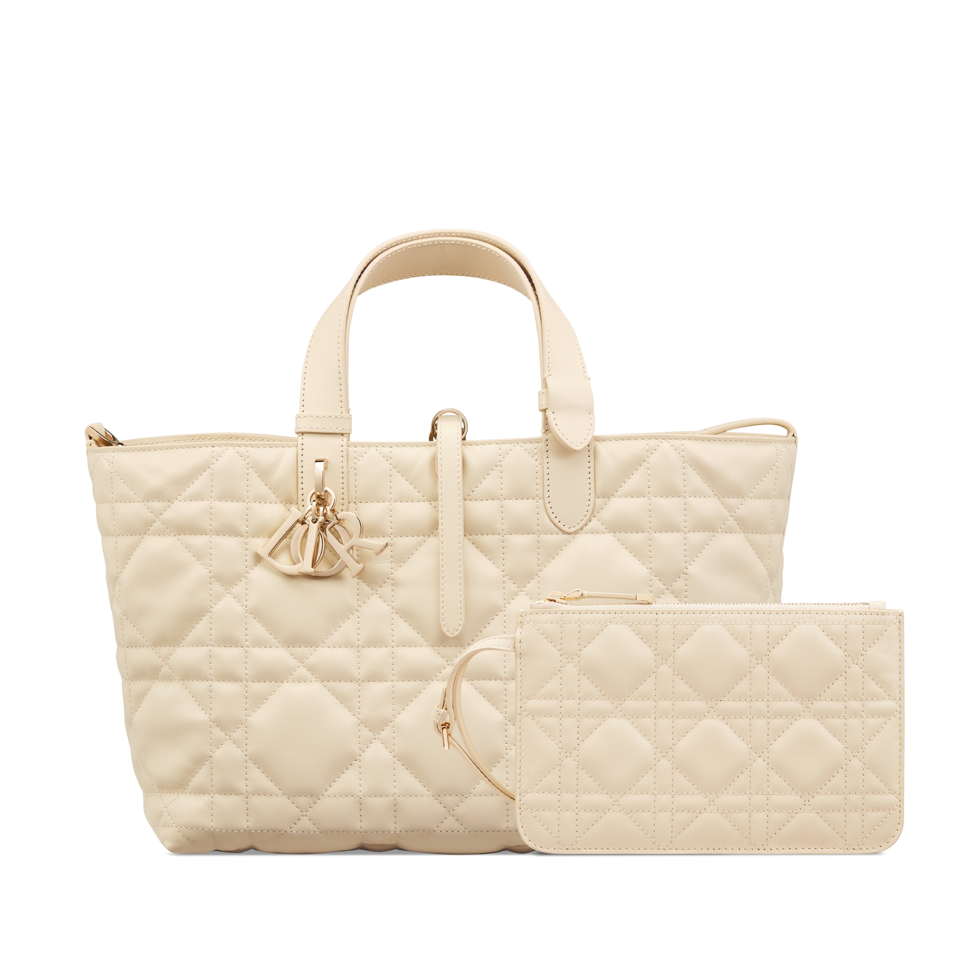 Medium Dior Toujours Bag Light Beige Macrocannage Calfskin E10