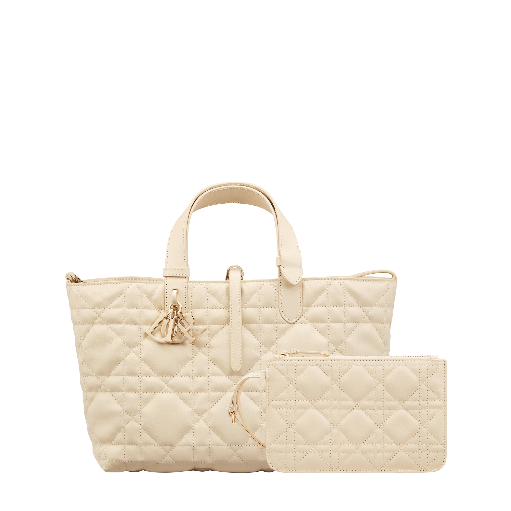 Medium Dior Toujours Bag Light Beige Macrocannage Calfskin E10