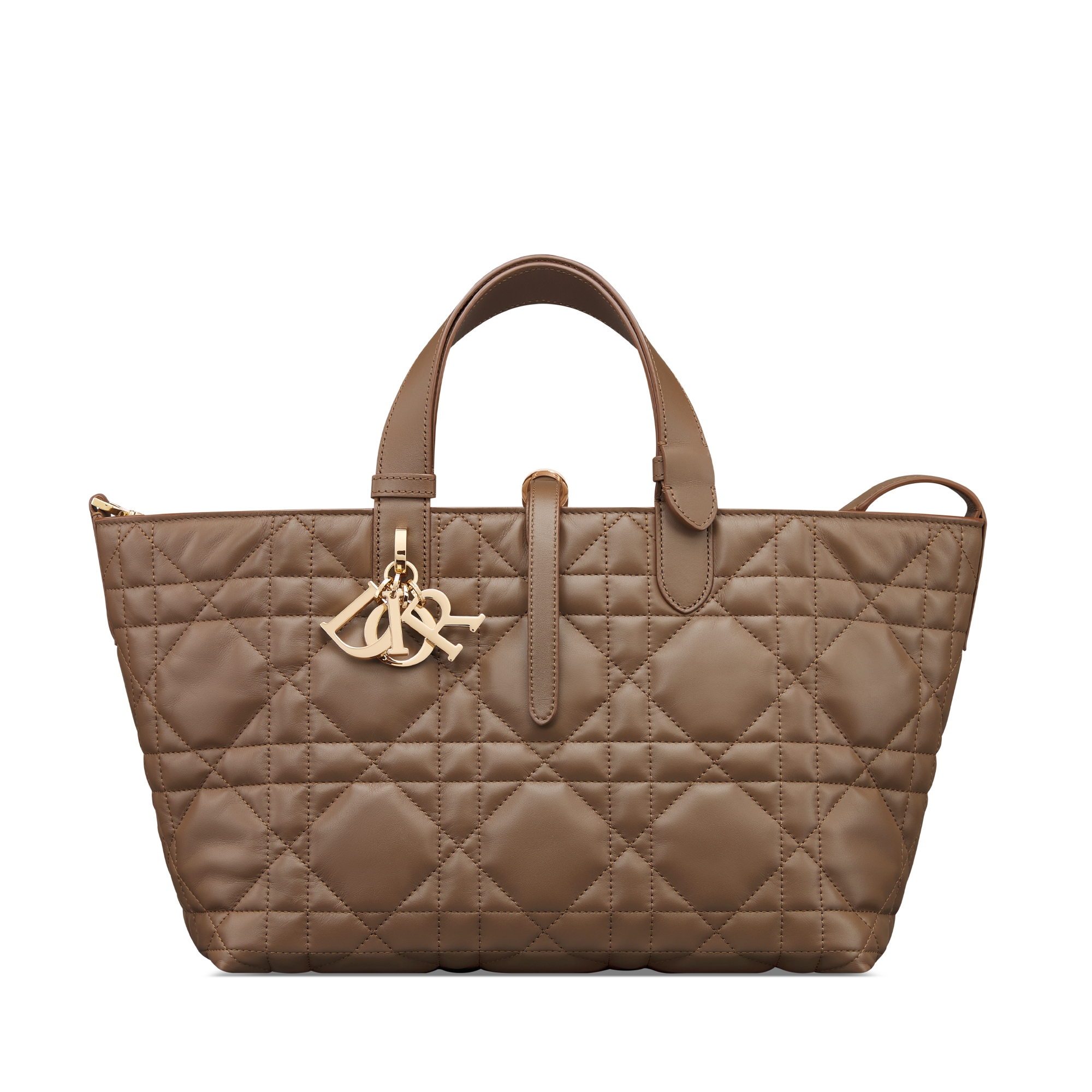 Medium Dior Toujours Bag Tobacco Brown Macrocannage Calfskin E01