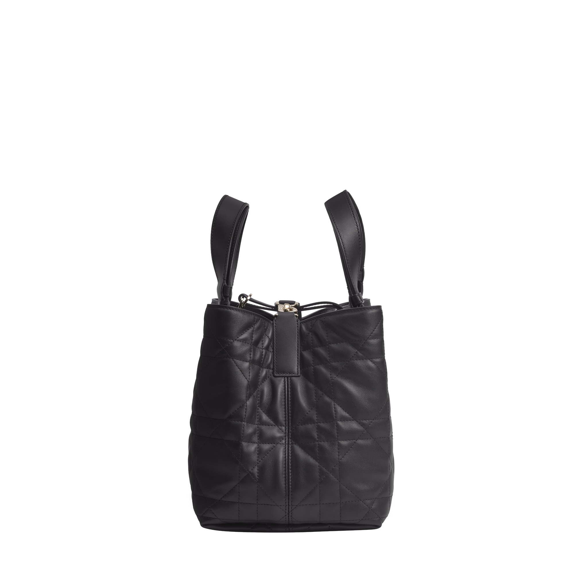 Medium Dior Toujours Bag Black Macrocannage Calfskin E02