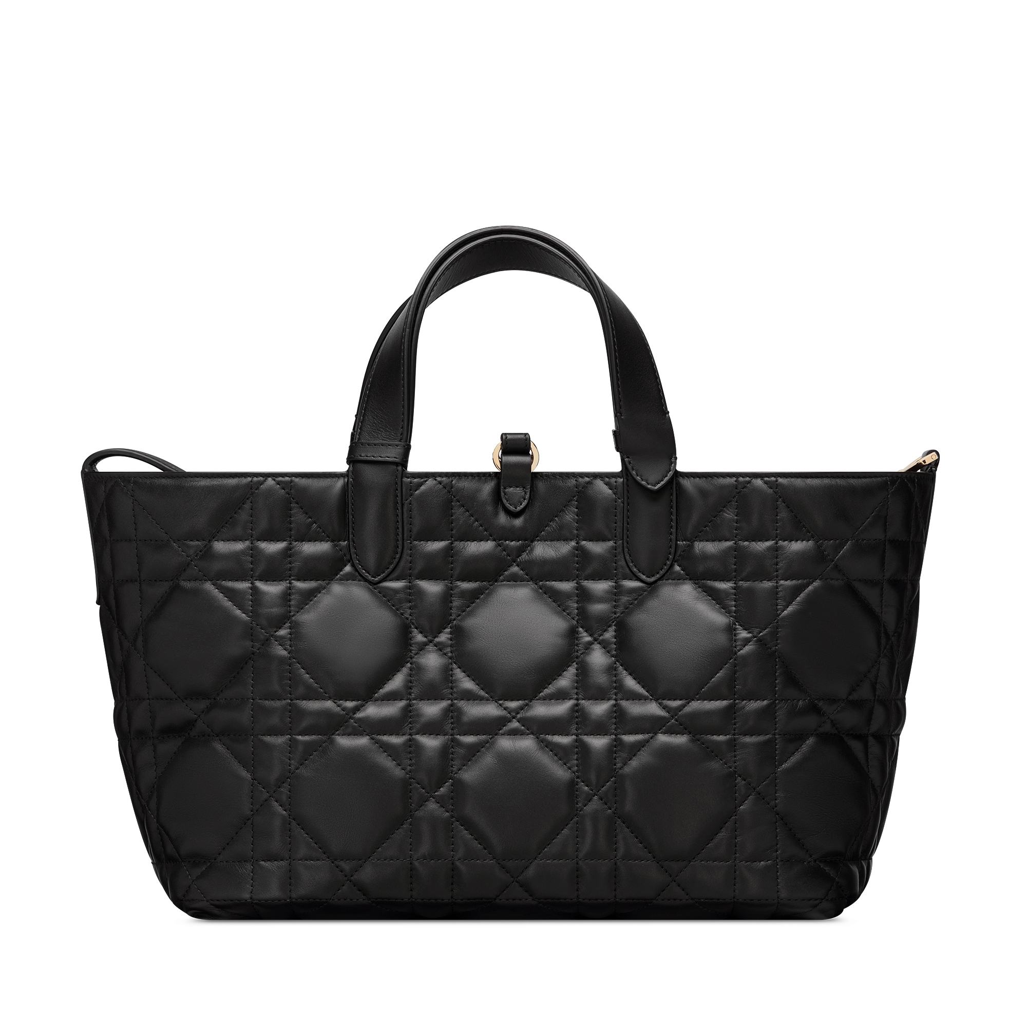 Medium Dior Toujours Bag Black Macrocannage Calfskin E08