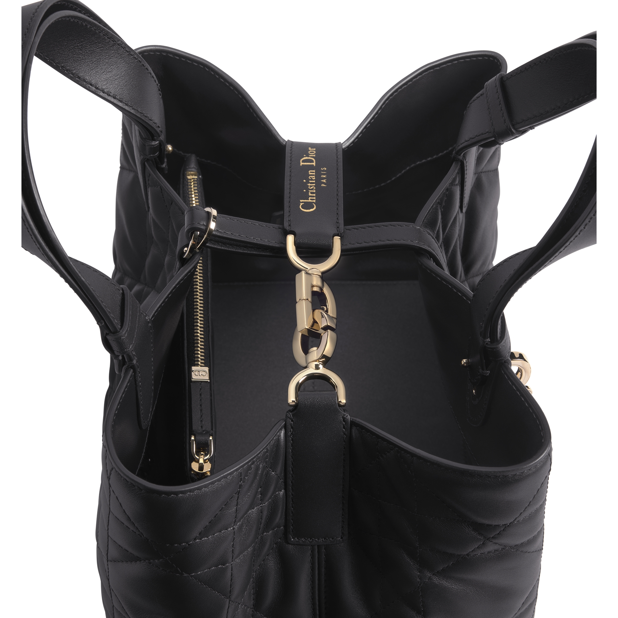 Medium Dior Toujours Bag Black Macrocannage Calfskin E09