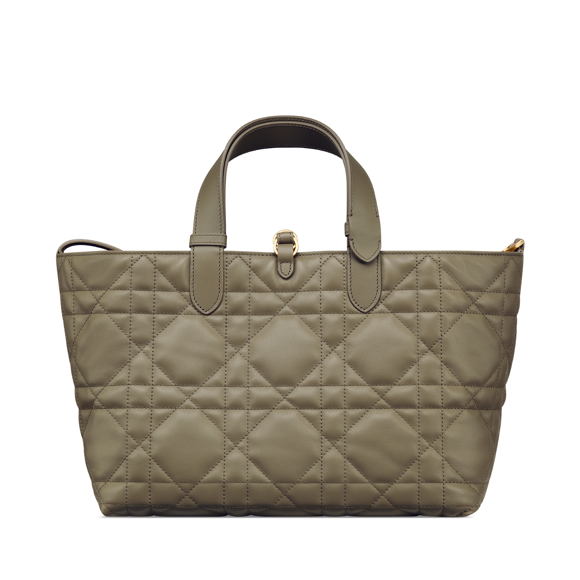 Middelgrote Dior Toujours-tas Kleigroen kalfsleer met Macrocannage-motief E08