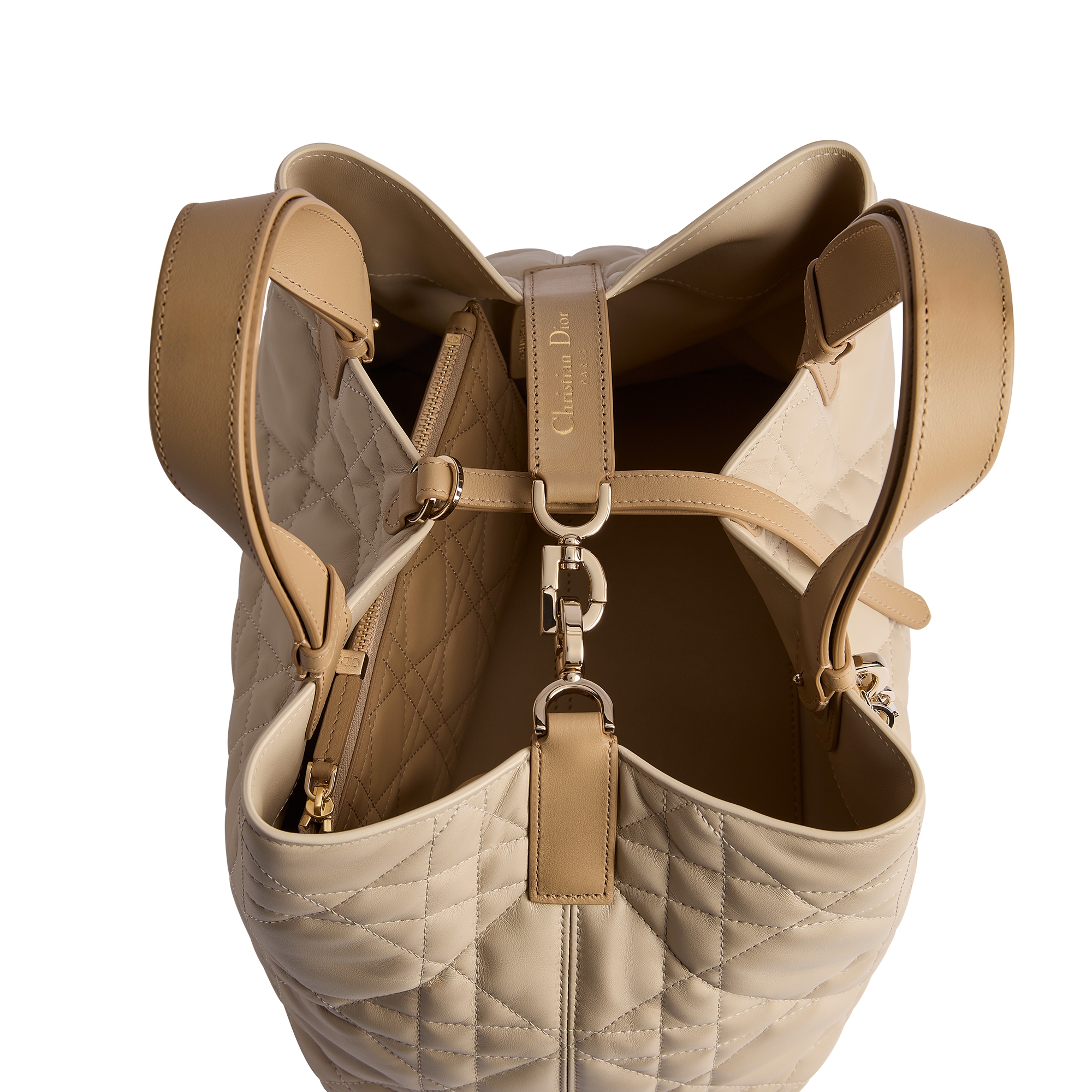 Medium Dior Toujours Bag Trench and Biscuit Macrocannage Calfskin E10