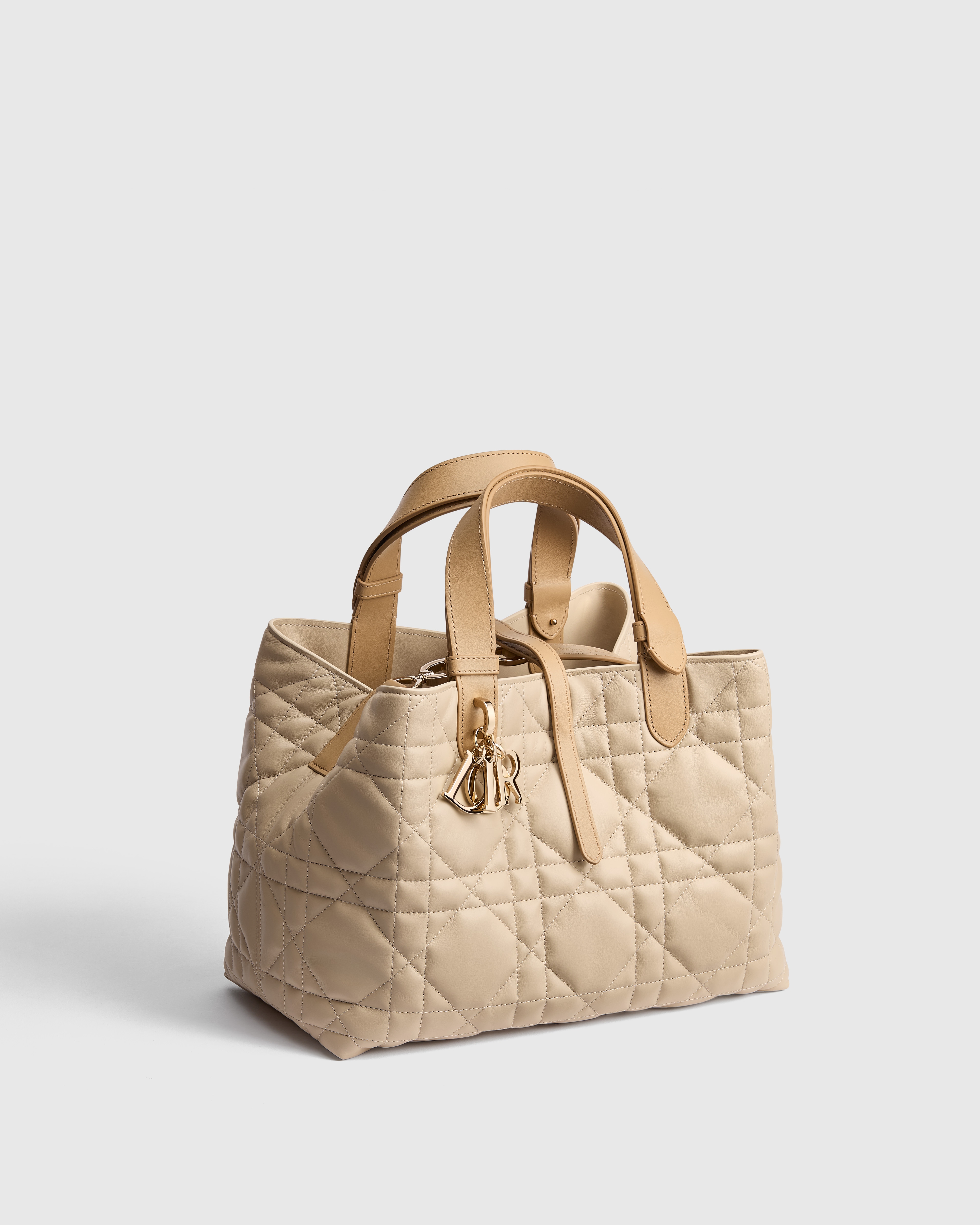 Borsa media Dior Toujours Pelle di vitello Macrocannage Trench e biscotto E03