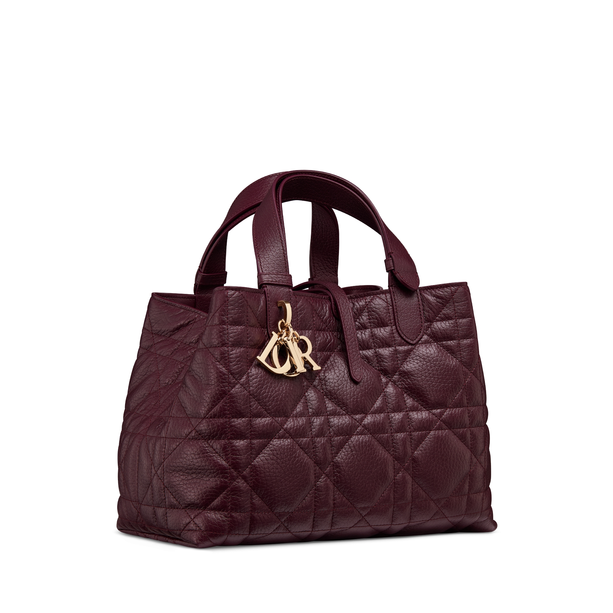 Medium Dior Toujours Bag Plum Macrocannage Grained Calfskin E03