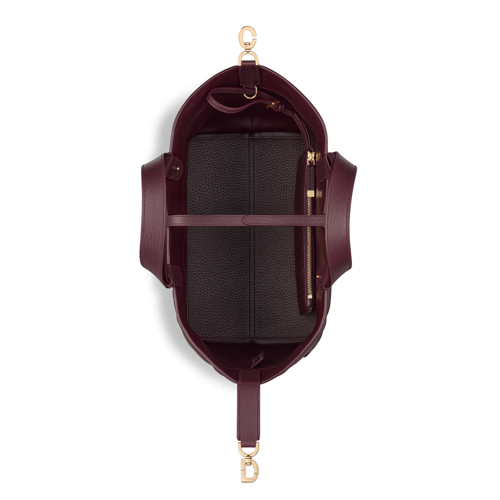 Medium Dior Toujours Bag Plum Macrocannage Grained Calfskin E06