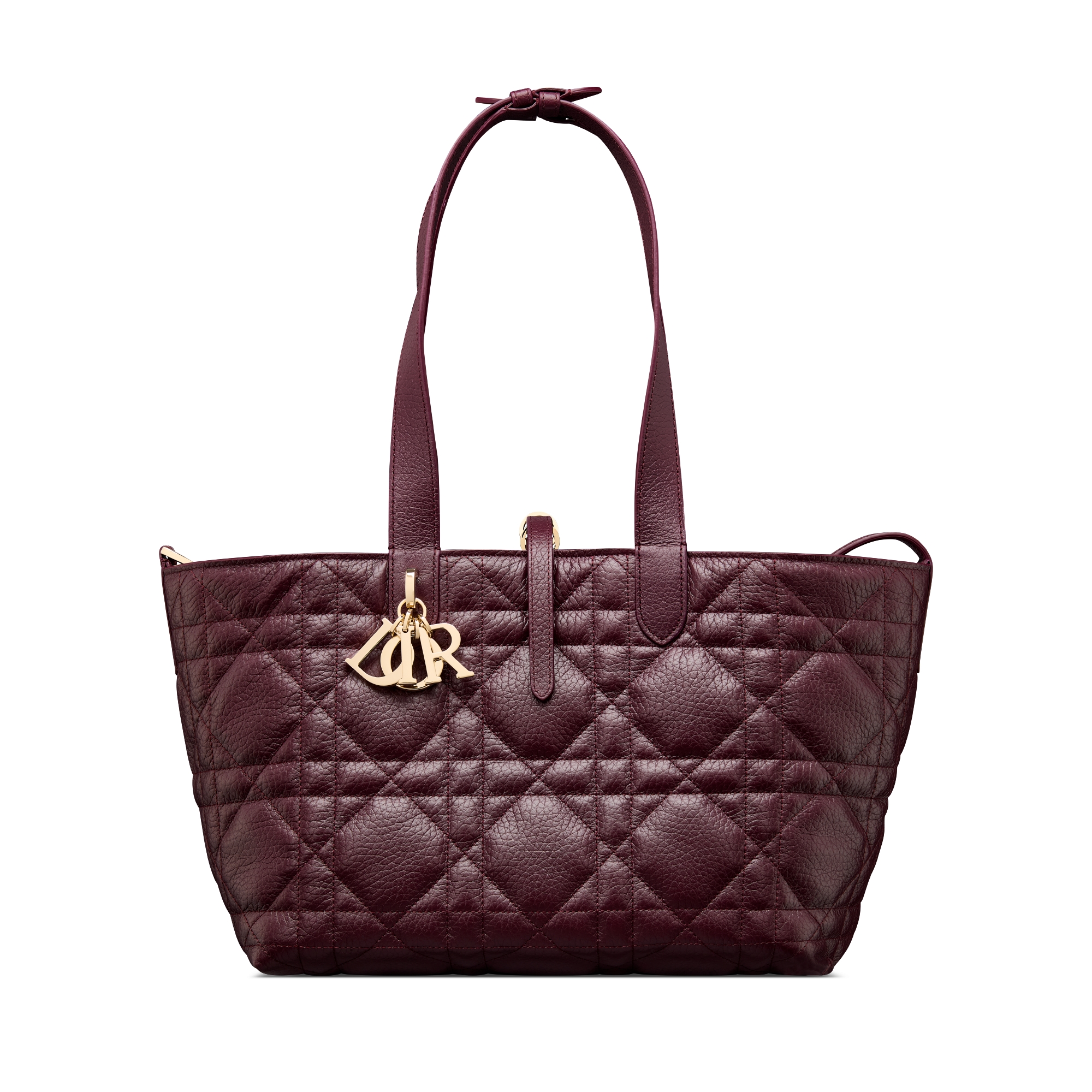 Medium Dior Toujours Bag Plum Macrocannage Grained Calfskin E07