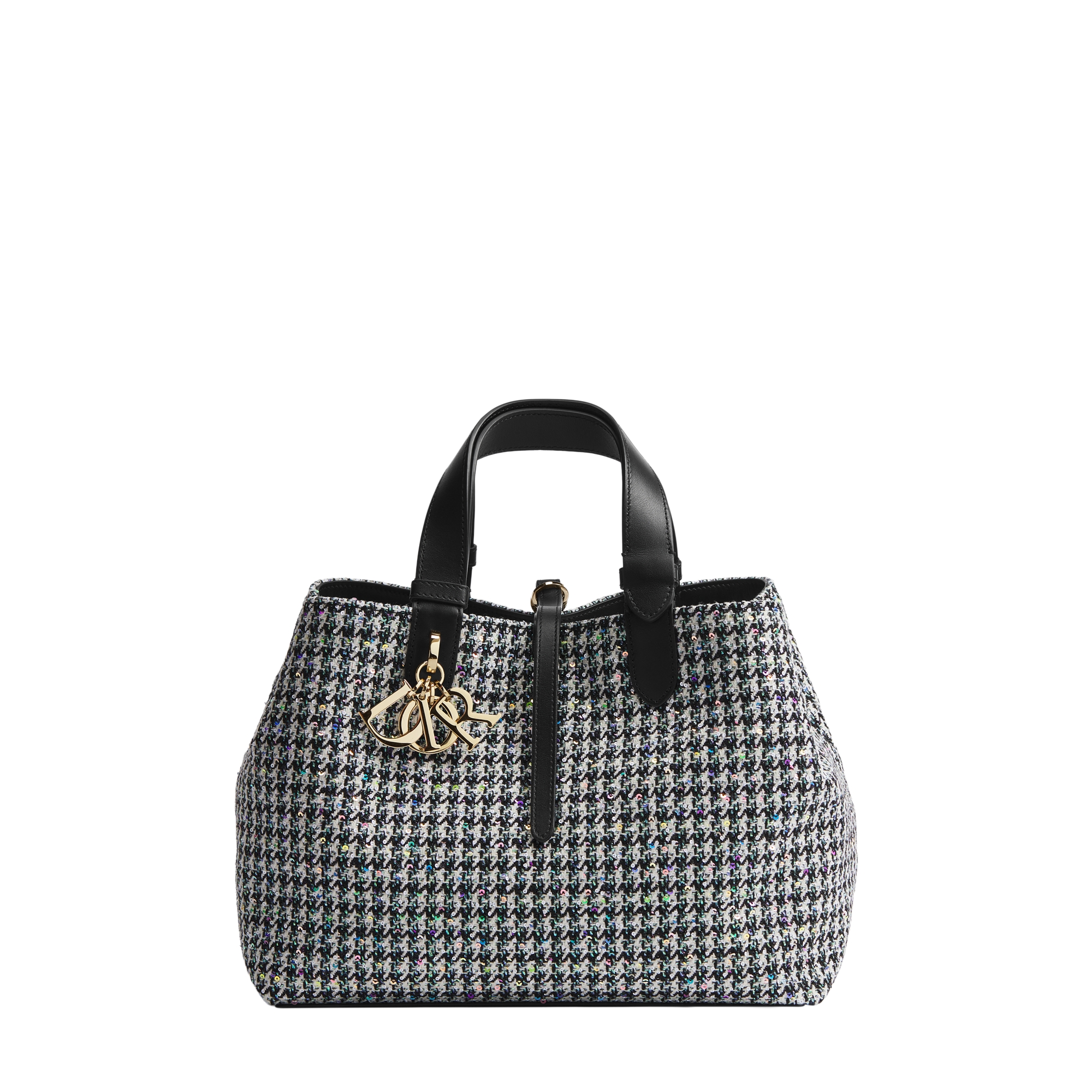 Medium Dior Toujours Bag Multicolor Houndstooth Embroidery with Sequins E01