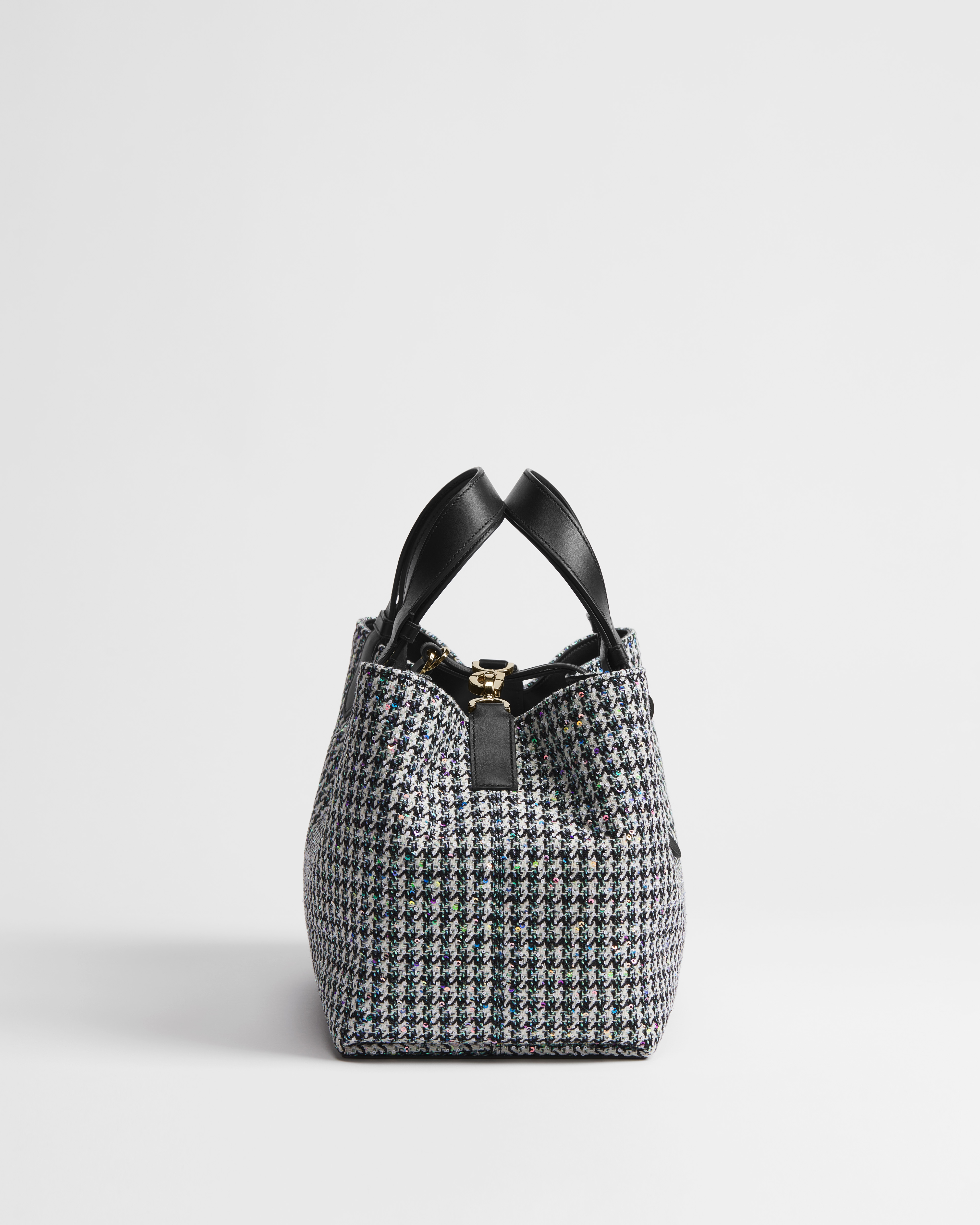 Borsa media Dior Toujours Ricamo pied-de-poule multicolore con paillettes E02