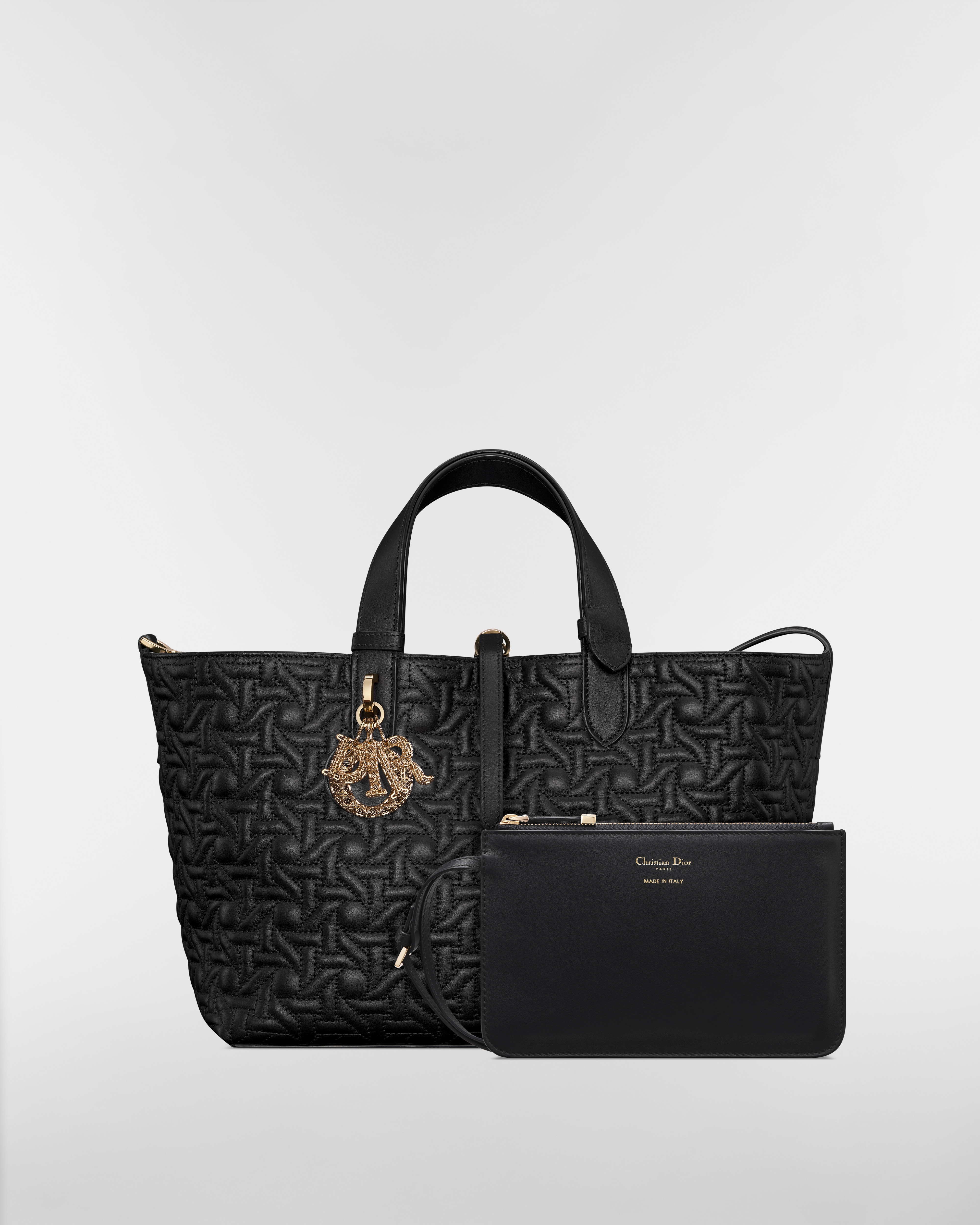 Medium Dior Toujours Bag Black Graphic Cannage Calfskin E10