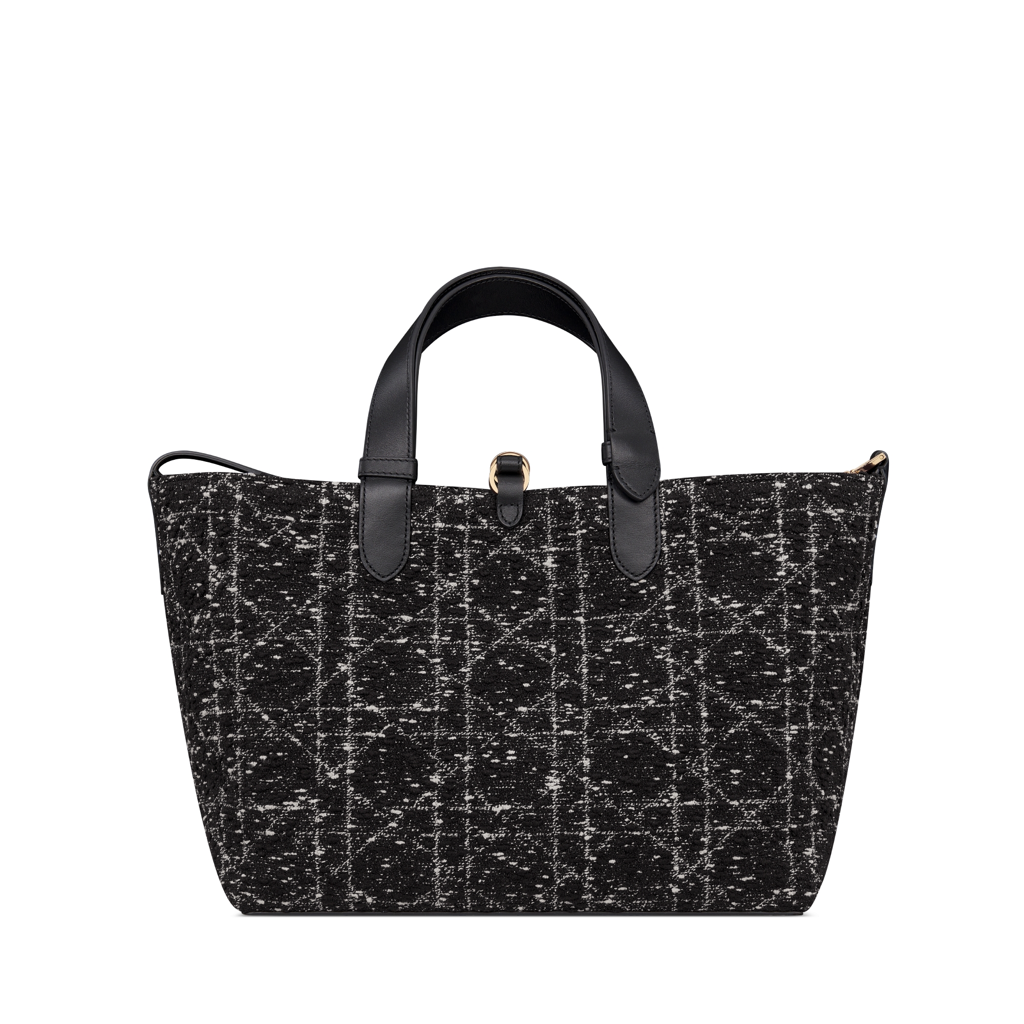 Medium Dior Toujours Bag Black Tweed with White Cannage Motif E08