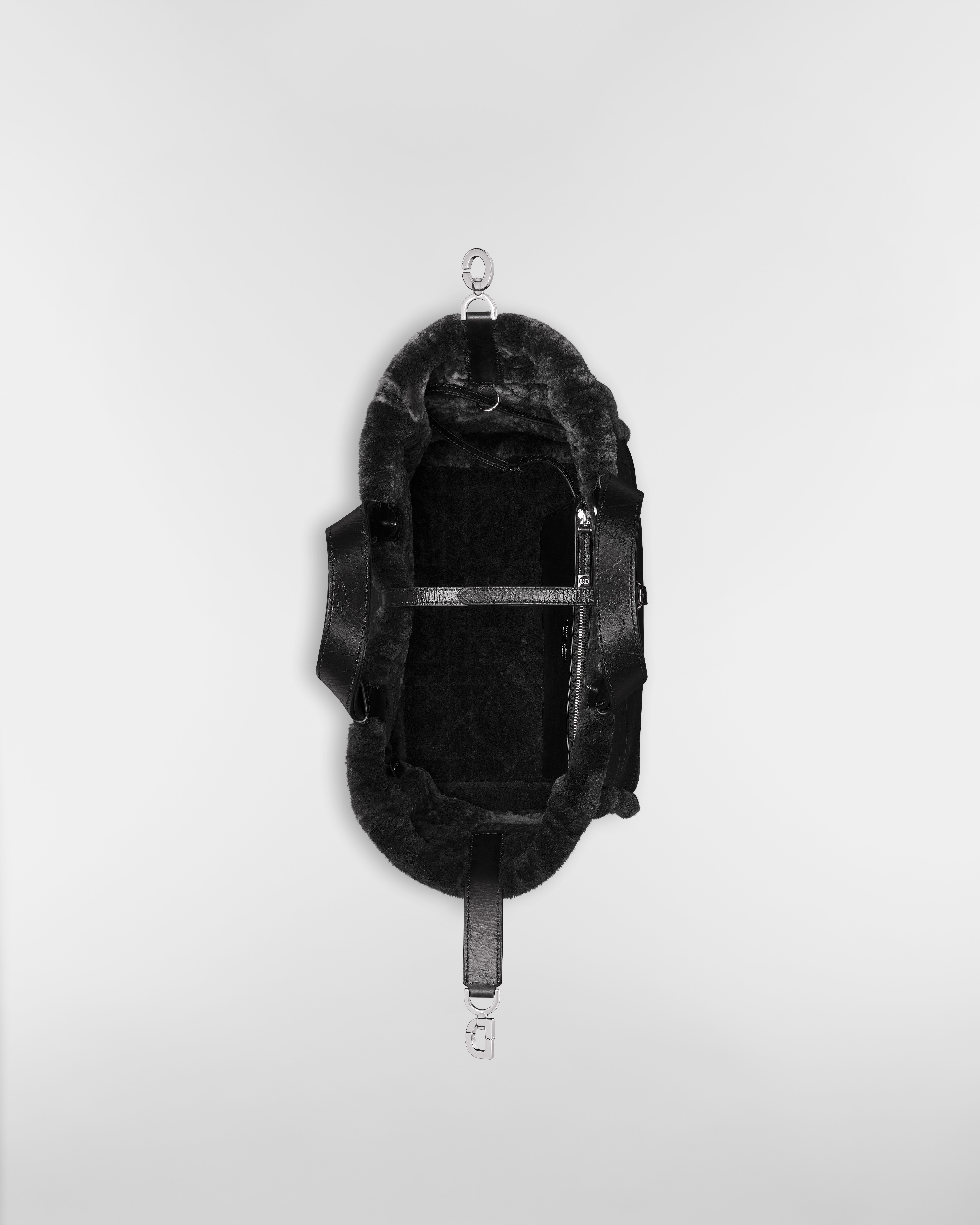 DiorAlps Dior Toujours 미디엄 백 블랙 매크로까나쥬 크링클 송아지 가죽 & 메리노 울 E06