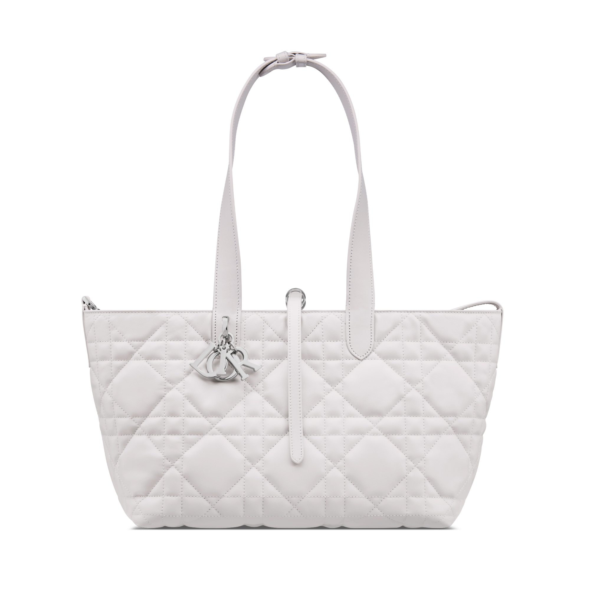 Bolsa Dior Toujours média Couro de vitelo Macrocannage cinza-geada E07