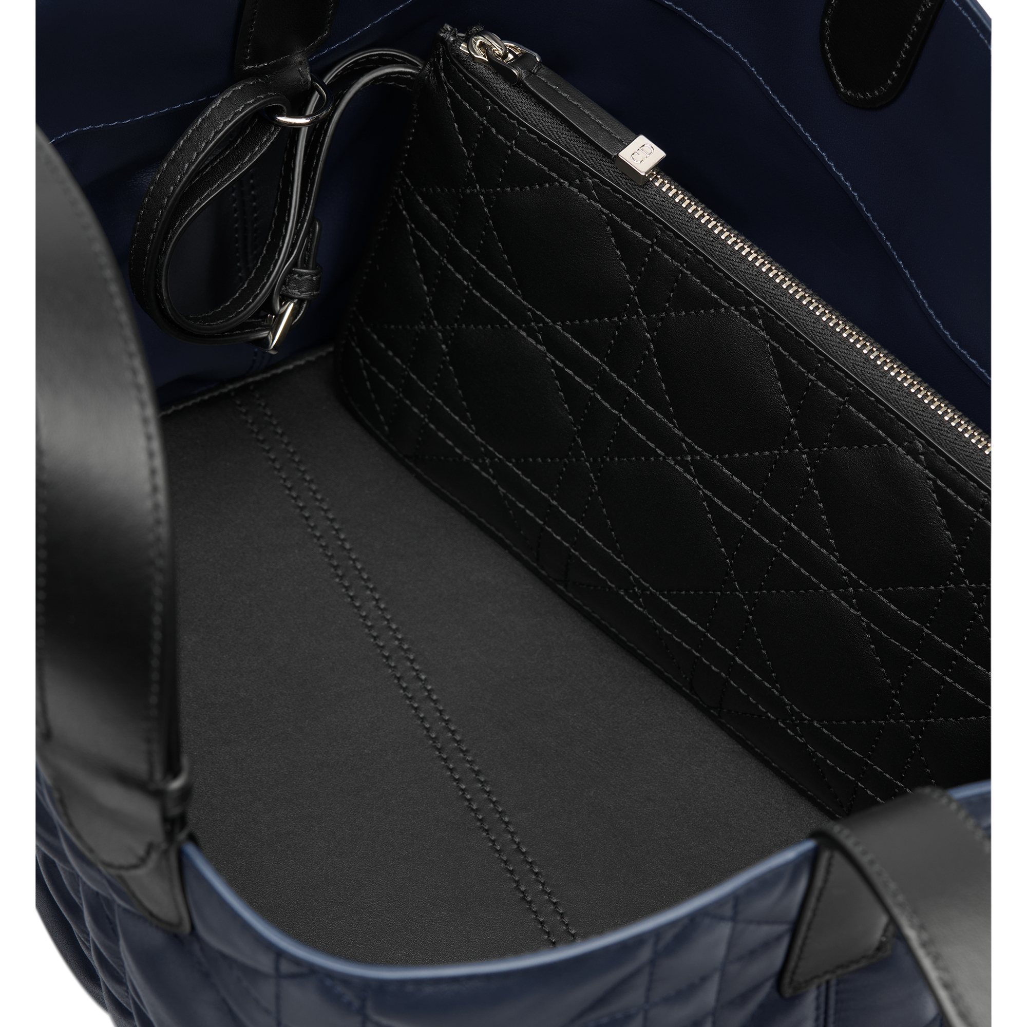 Medium Dior Toujours Bag Indaco and Black Macrocannage Calfskin E10