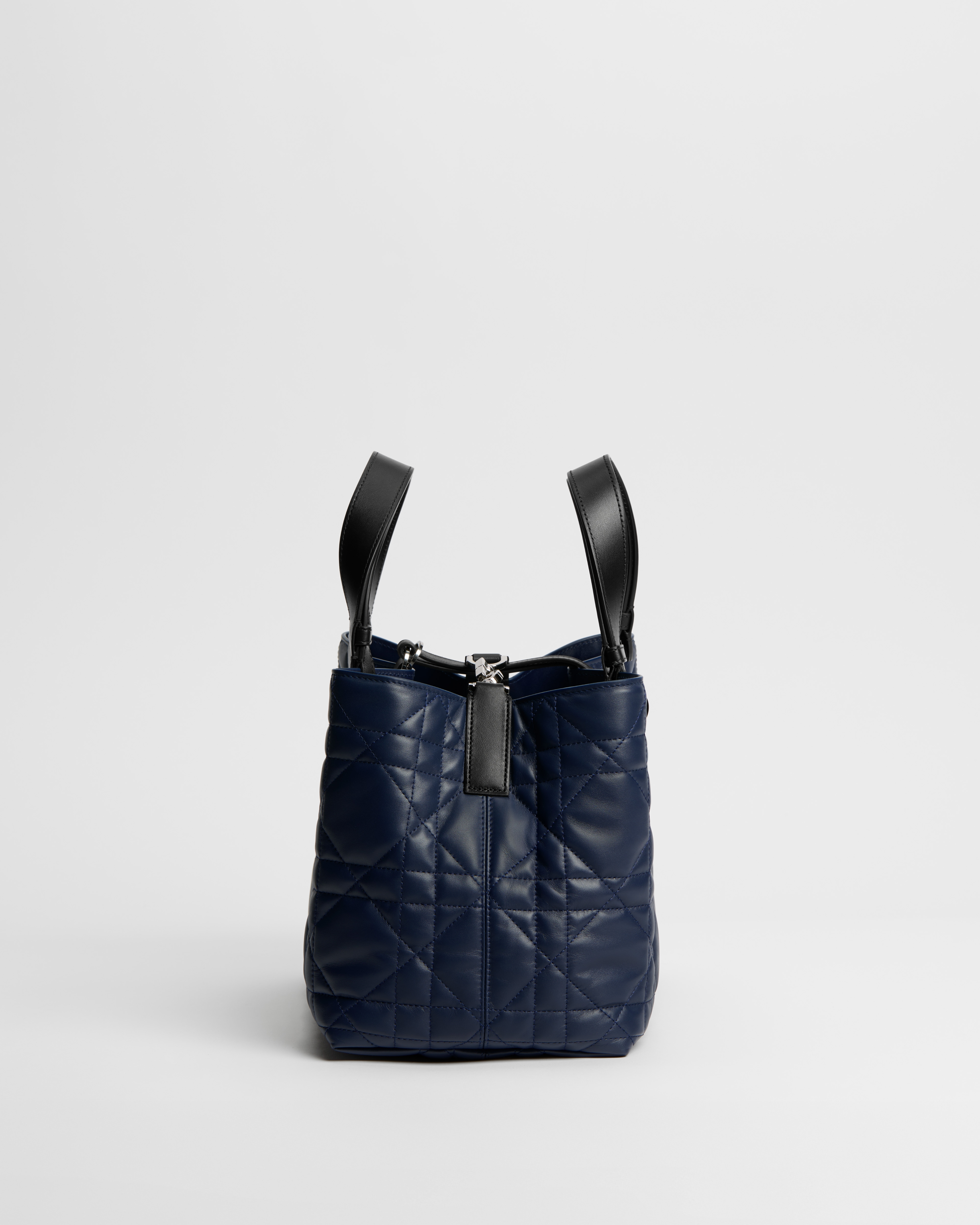 Medium Dior Toujours Bag Indaco and Black Macrocannage Calfskin E02