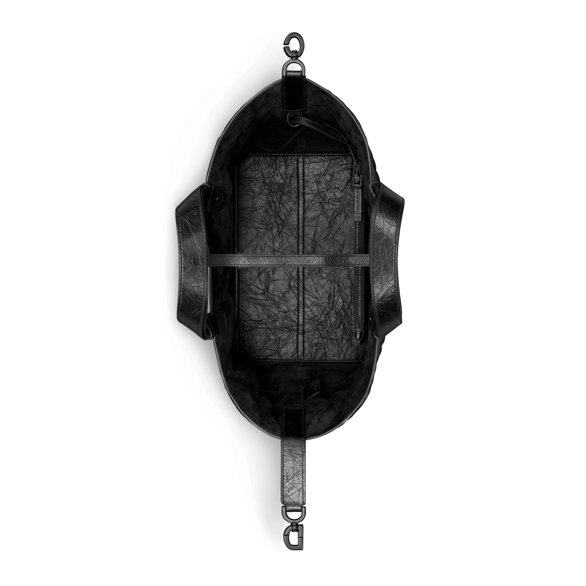 Medium Dior Toujours Bag Black Macrocannage Crinkled Calfskin E06