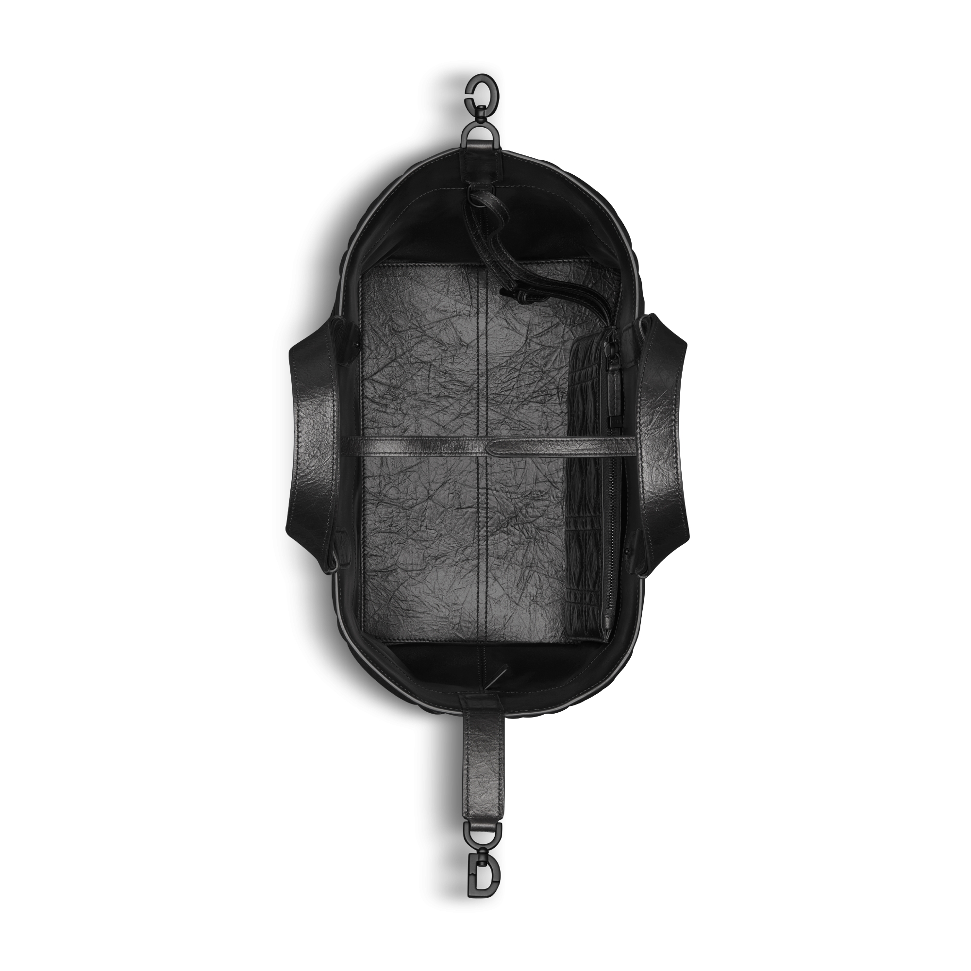 Medium Dior Toujours Bag Black Macrocannage Crinkled Calfskin E06