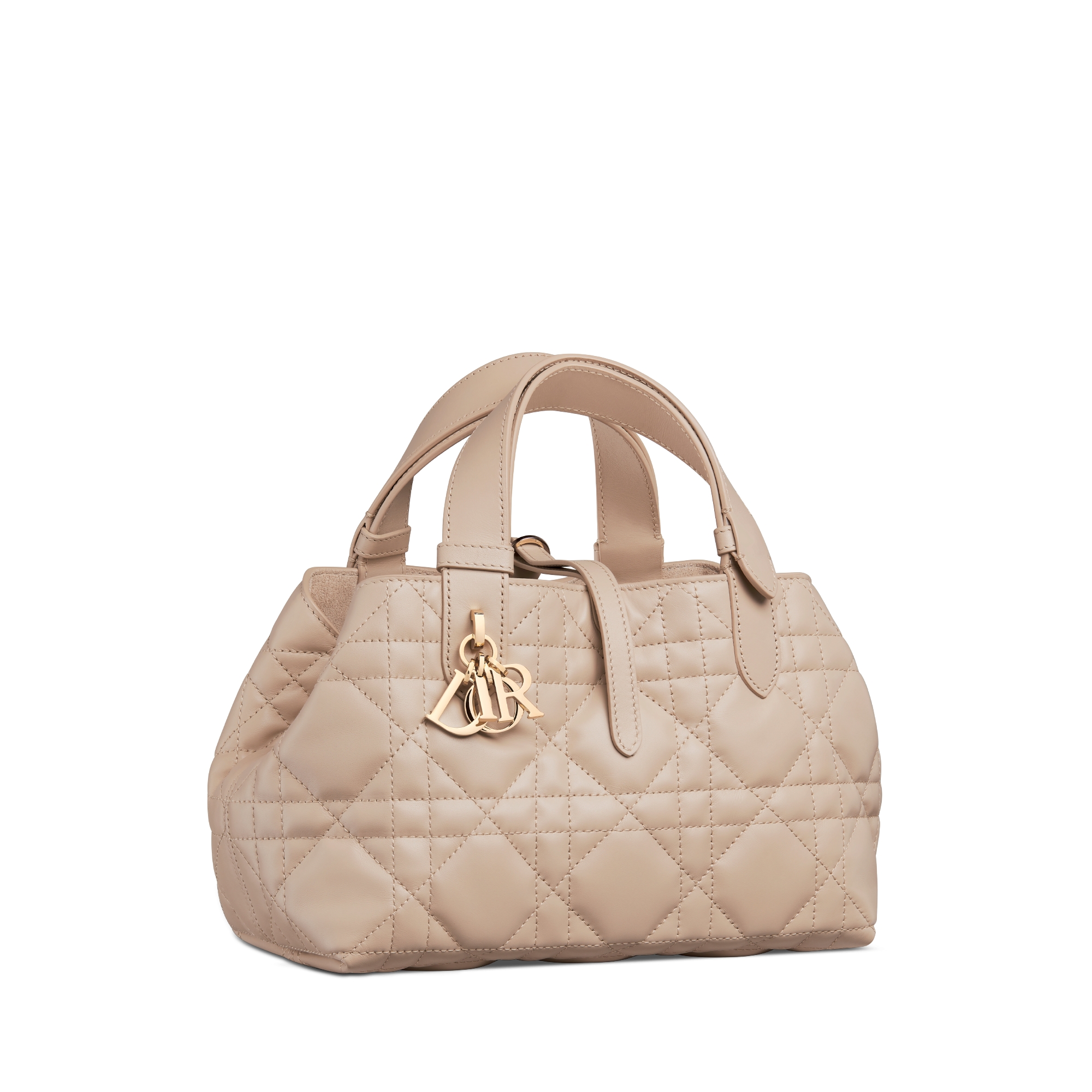 Small Dior Toujours Bag Powder Beige Macrocannage Calfskin | DIOR