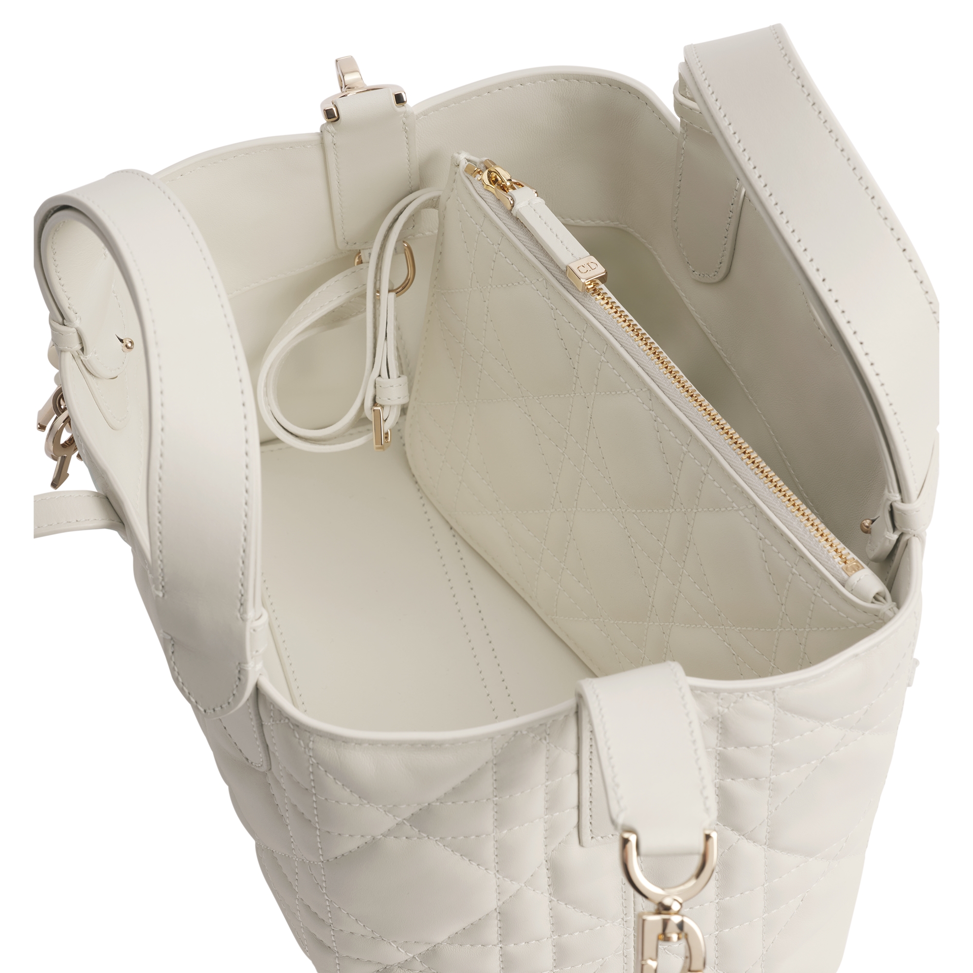 Small Dior Toujours Bag Latte Macrocannage Calfskin E06