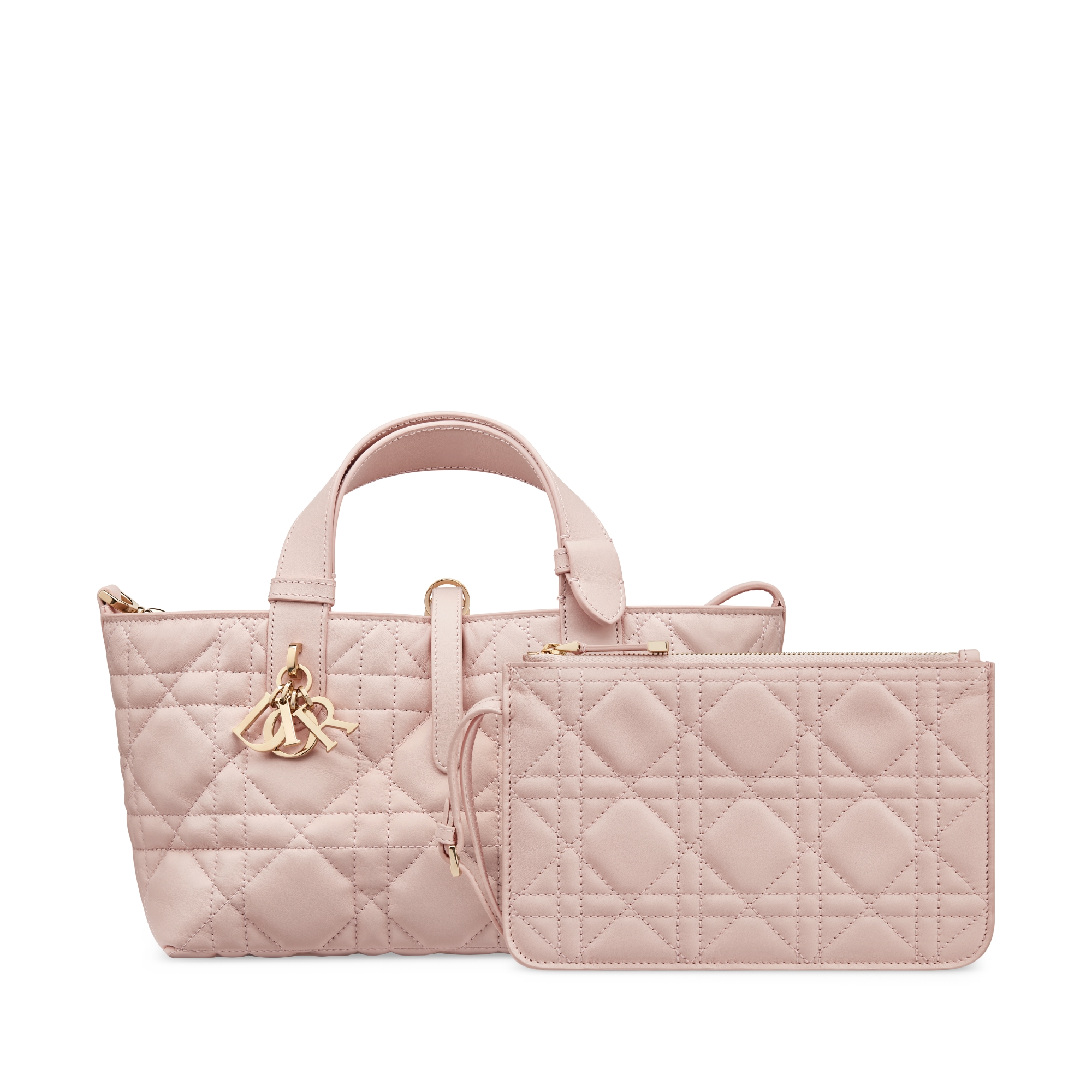 Dior Toujours 스몰 백 파우더 핑크 매크로까나쥬 송아지 가죽 E10