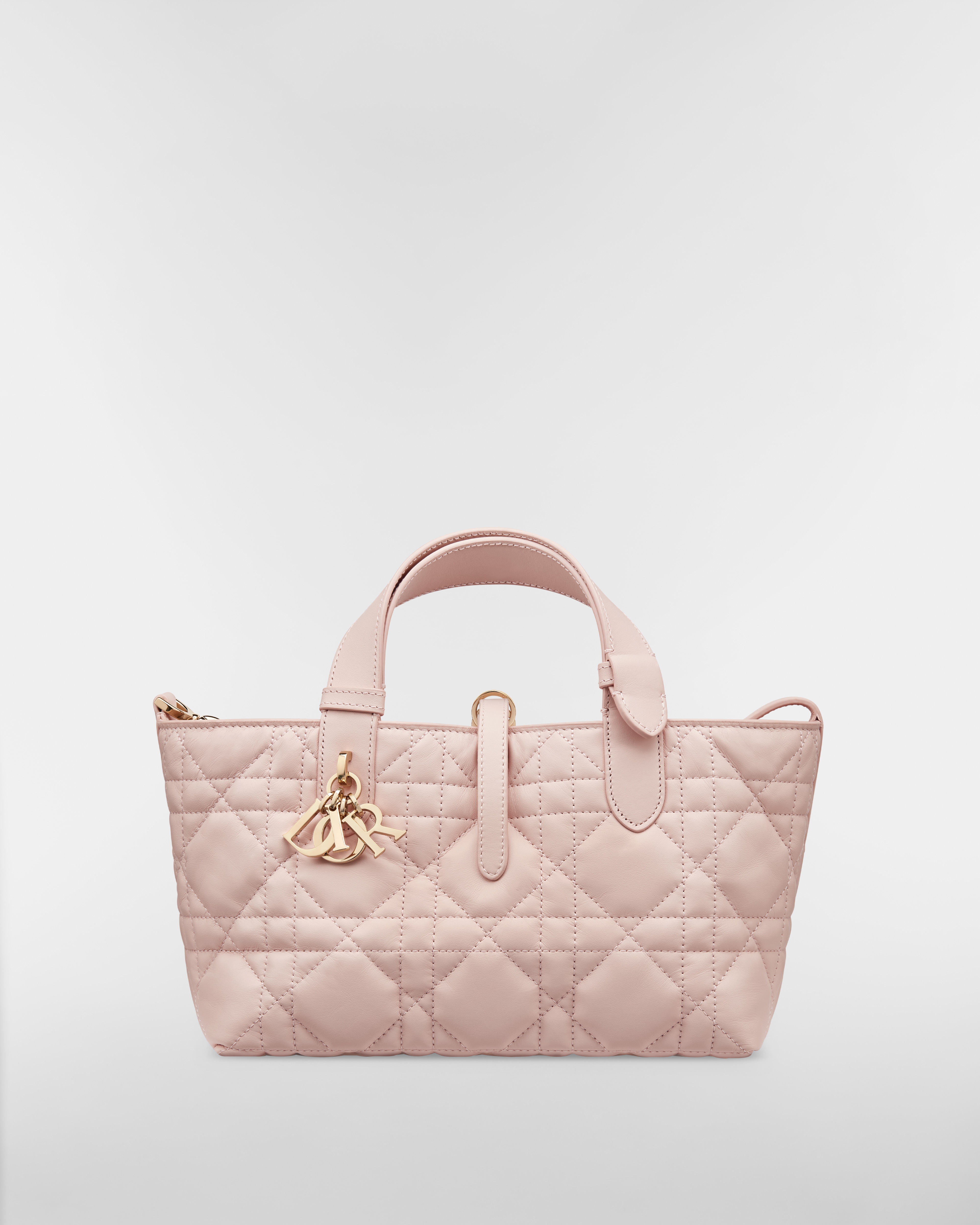 Small Dior Toujours Bag Powder Pink Macrocannage Calfskin E01