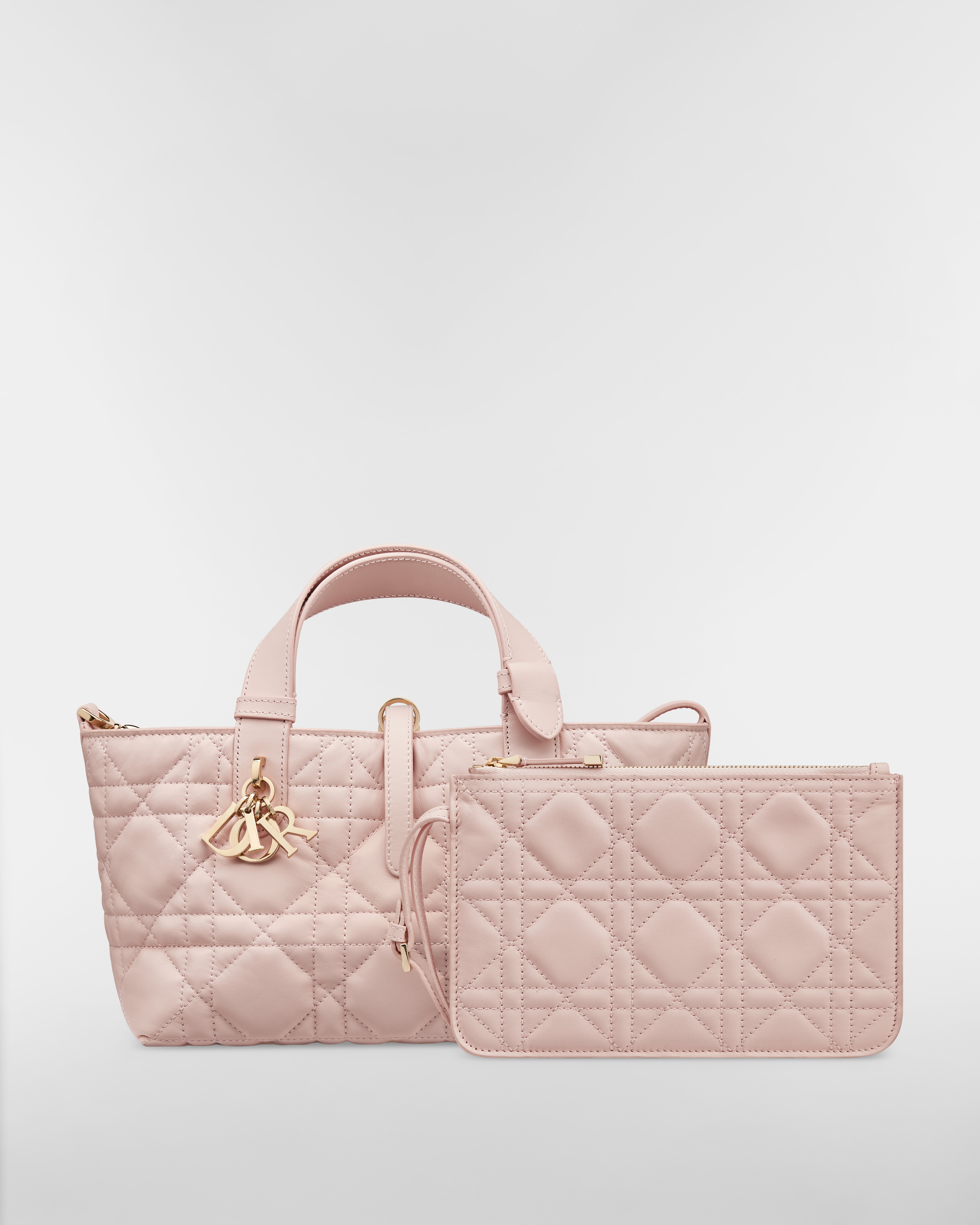 Small Dior Toujours Bag Powder Pink Macrocannage Calfskin E10