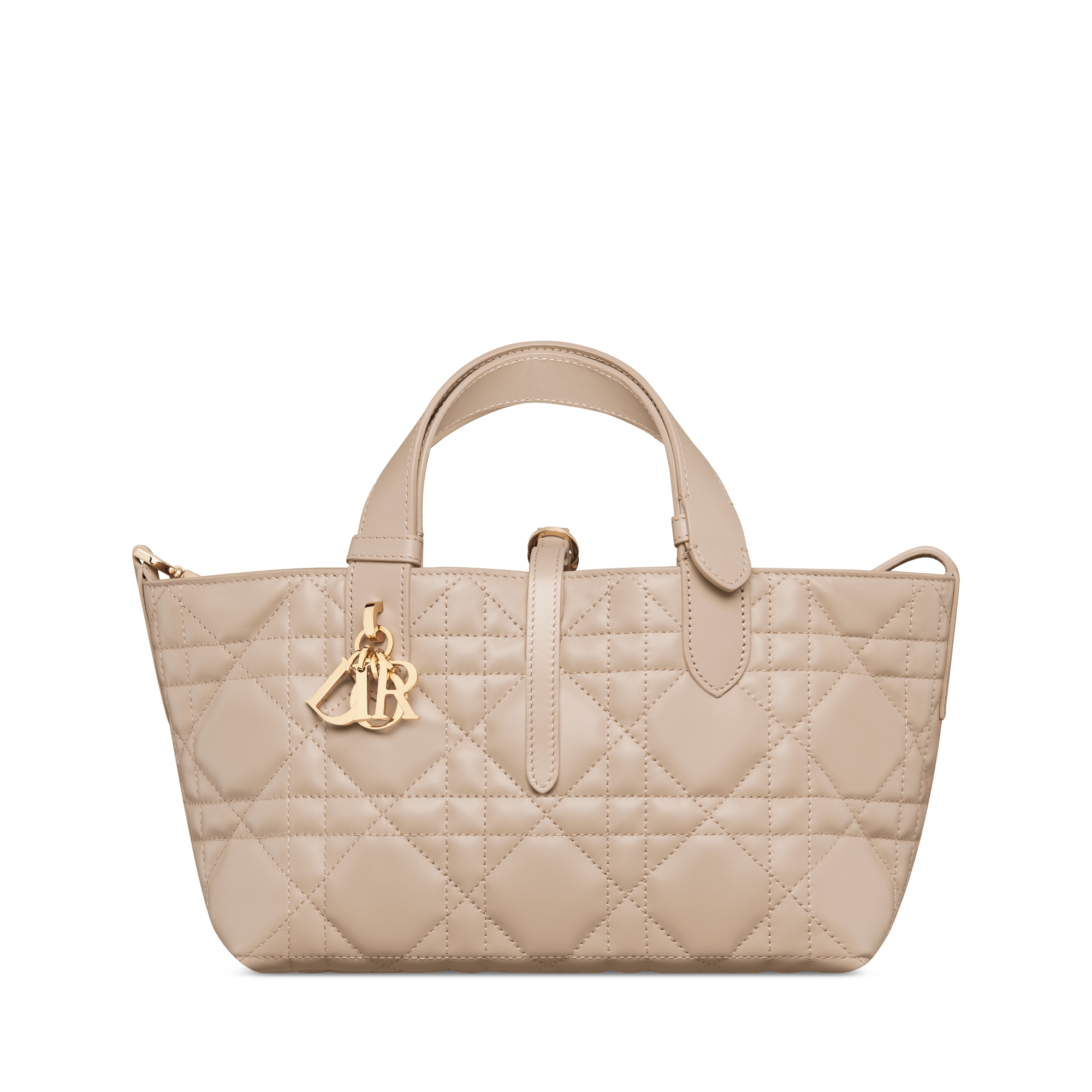 Small Dior Toujours Bag Powder Beige Macrocannage Calfskin E01