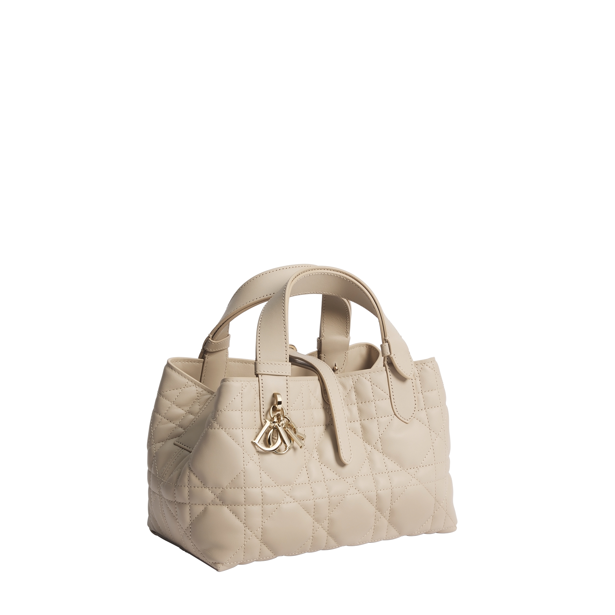 Small Dior Toujours Bag Powder Beige Macrocannage Calfskin E03