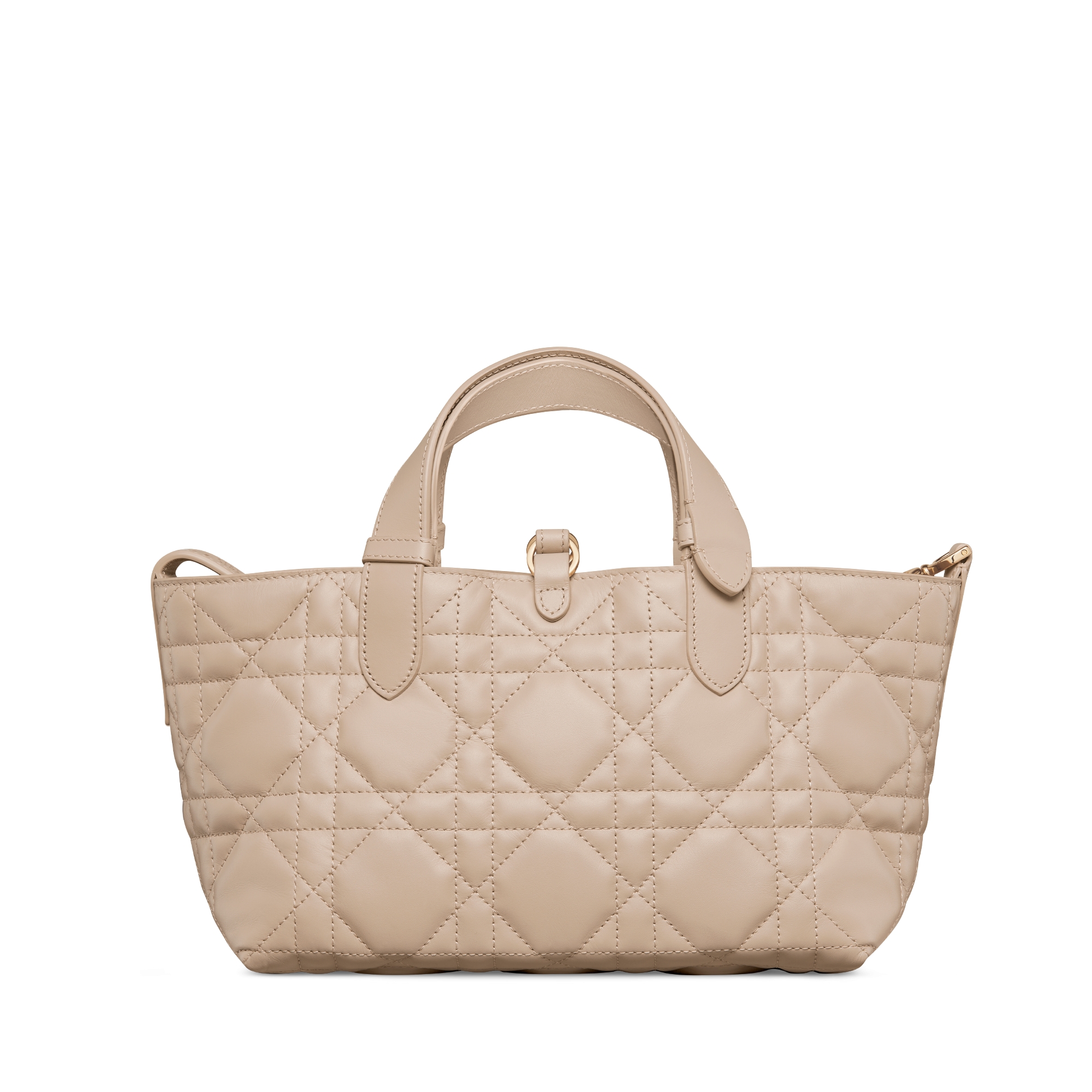 Small Dior Toujours Bag Powder Beige Macrocannage Calfskin E08