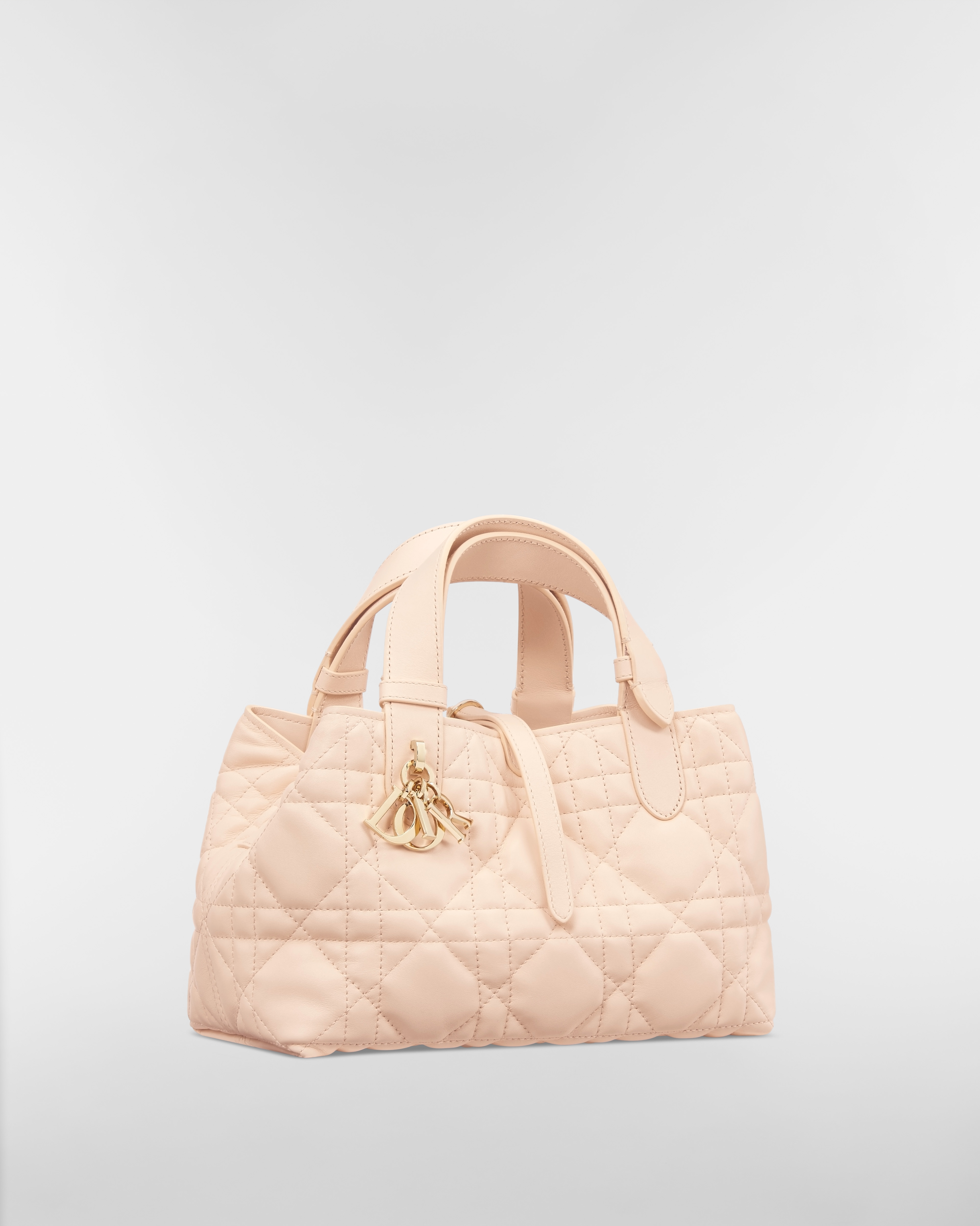 Small Dior Toujours Bag Sandstone Pink Macrocannage Calfskin E03