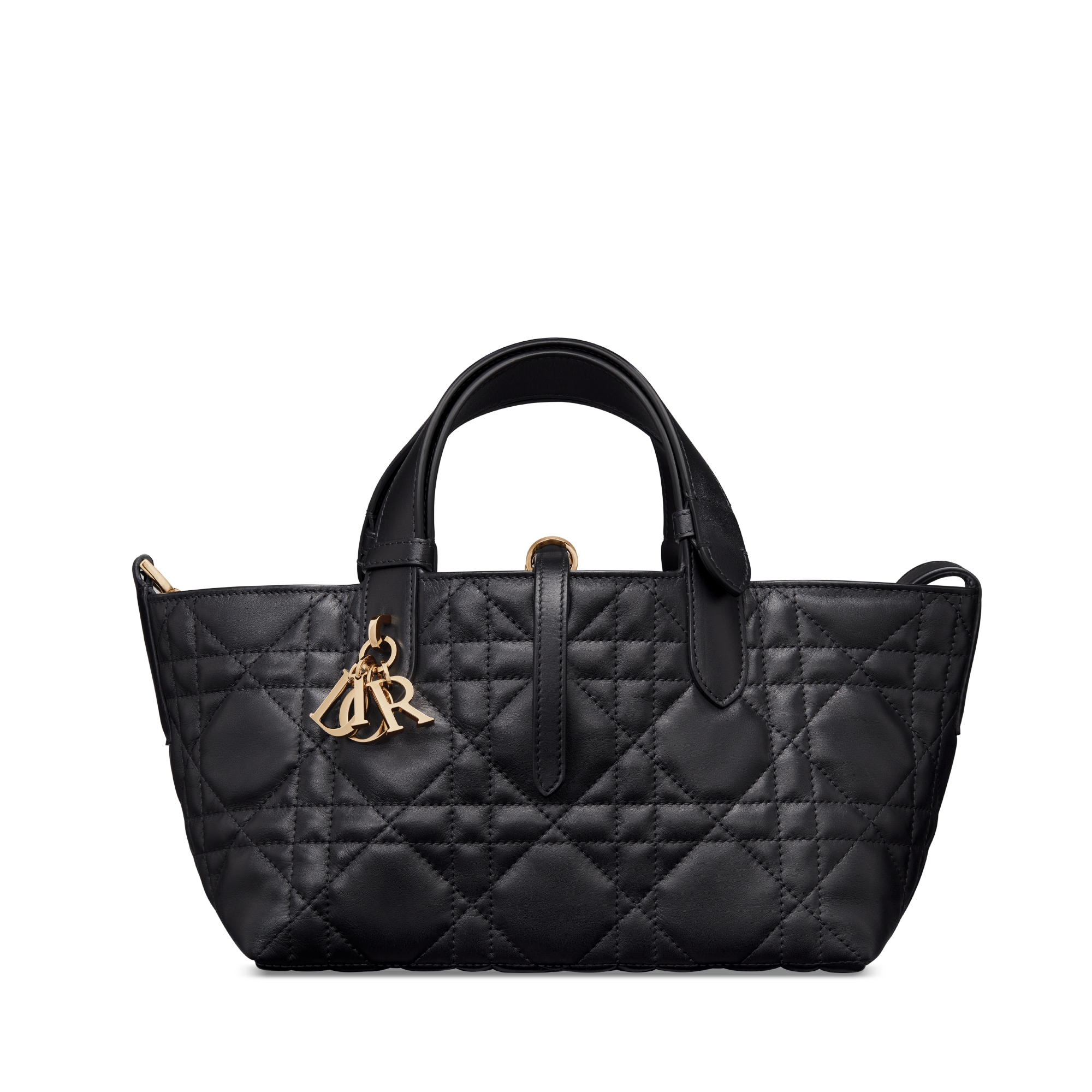 Bolsa Dior Toujours pequena Couro de vitelo Macrocannage preto E01