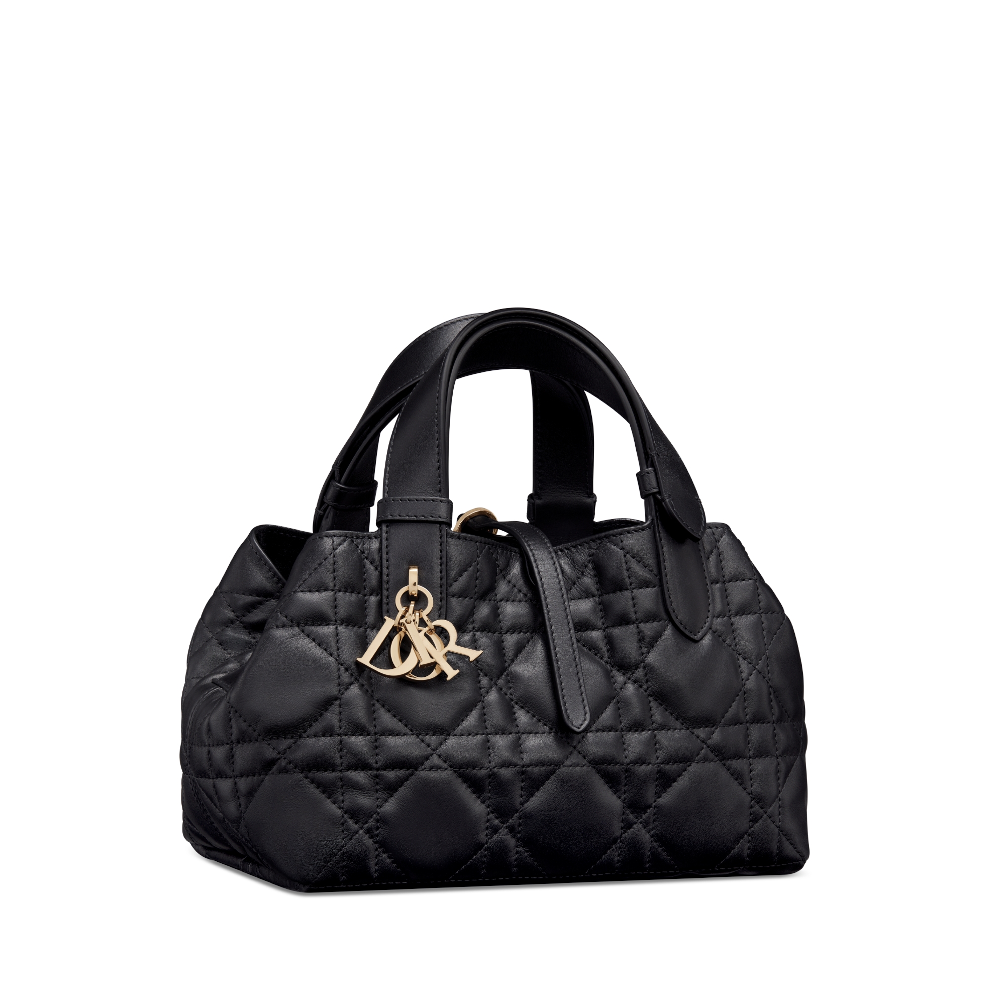 Bolsa Dior Toujours pequena Couro de vitelo Macrocannage preto E03
