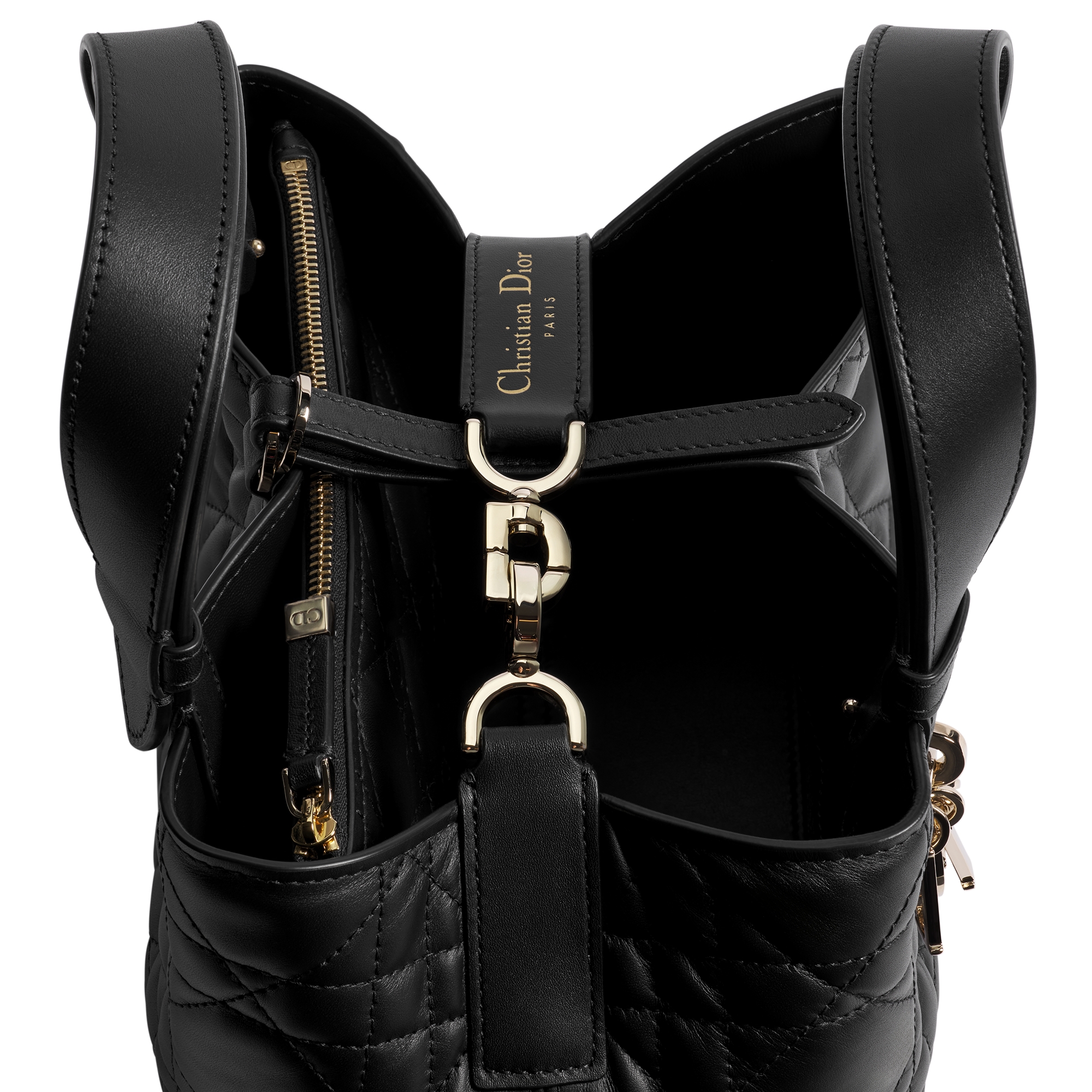 Small Dior Toujours Bag Black Macrocannage Calfskin E09