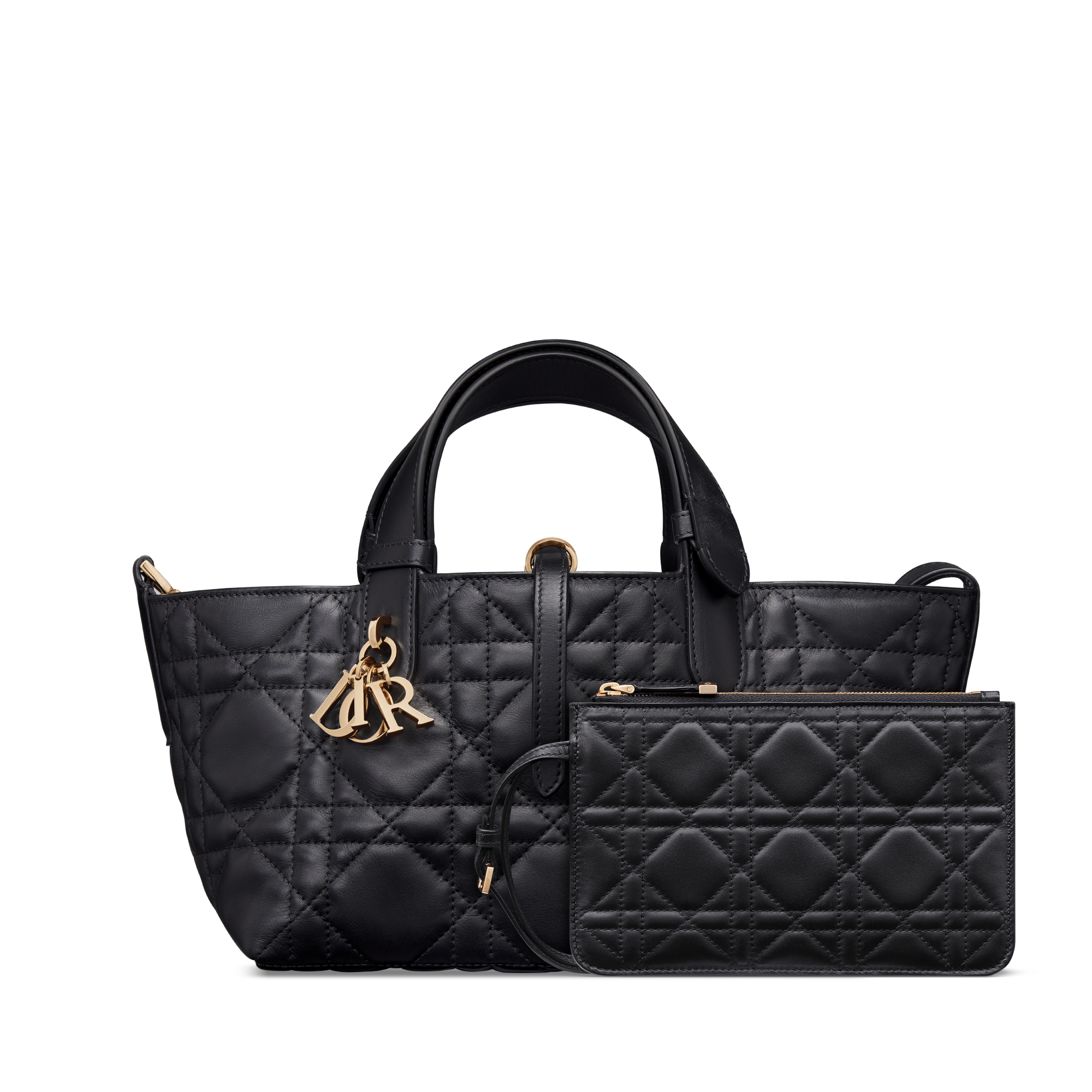 Bolsa Dior Toujours pequena Couro de vitelo Macrocannage preto E10