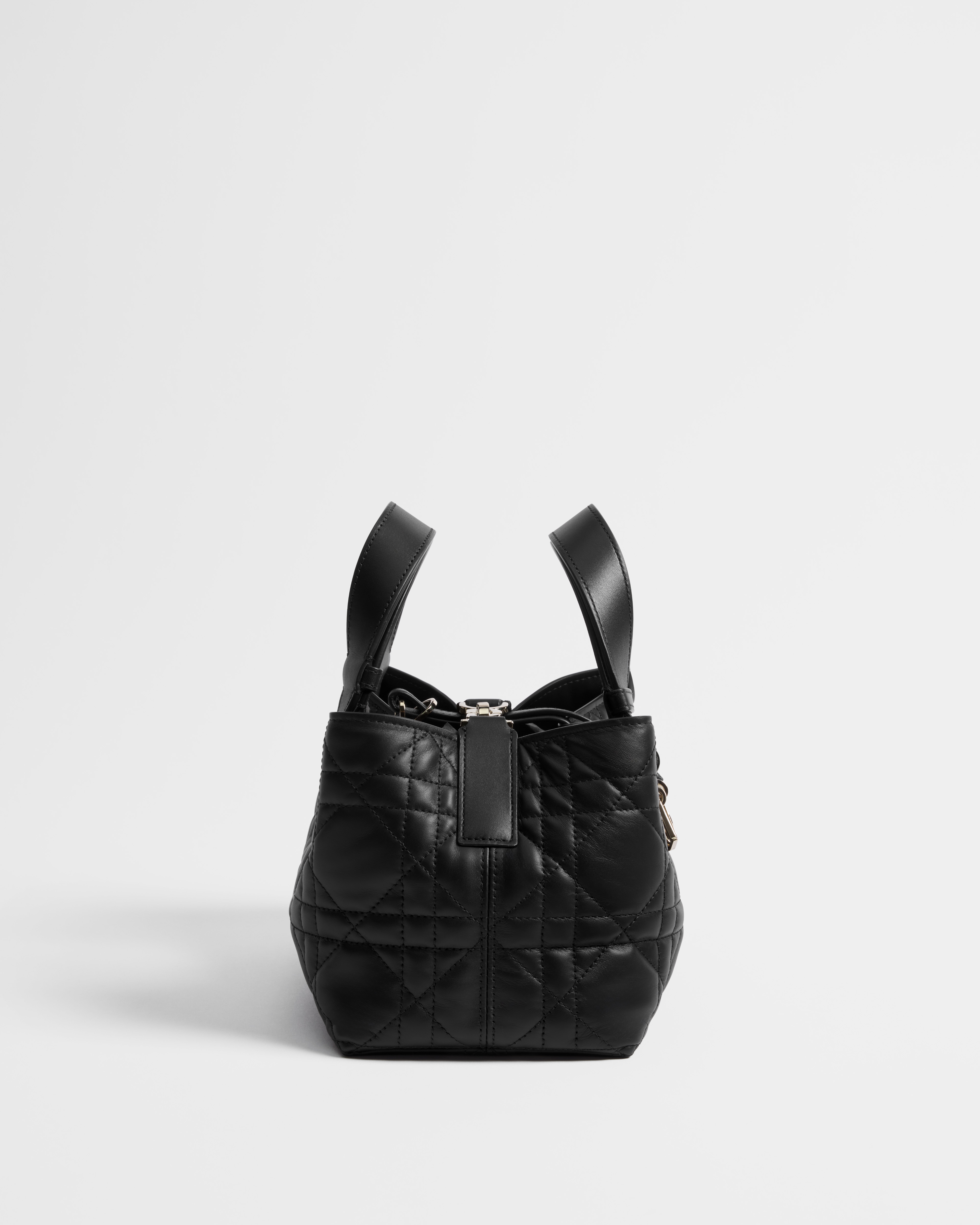 Small Dior Toujours Bag Black Macrocannage Calfskin E02