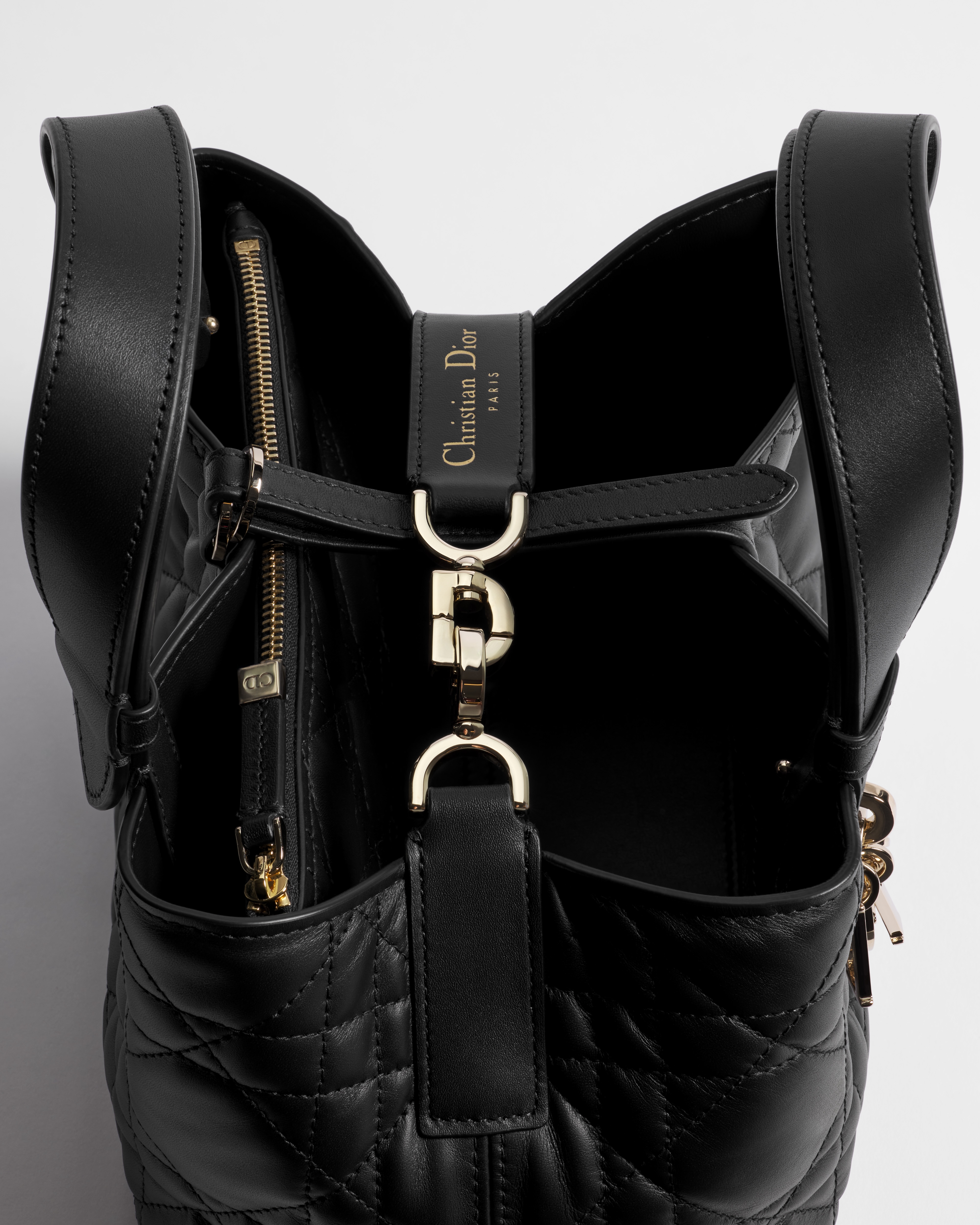 Small Dior Toujours Bag Black Macrocannage Calfskin E09