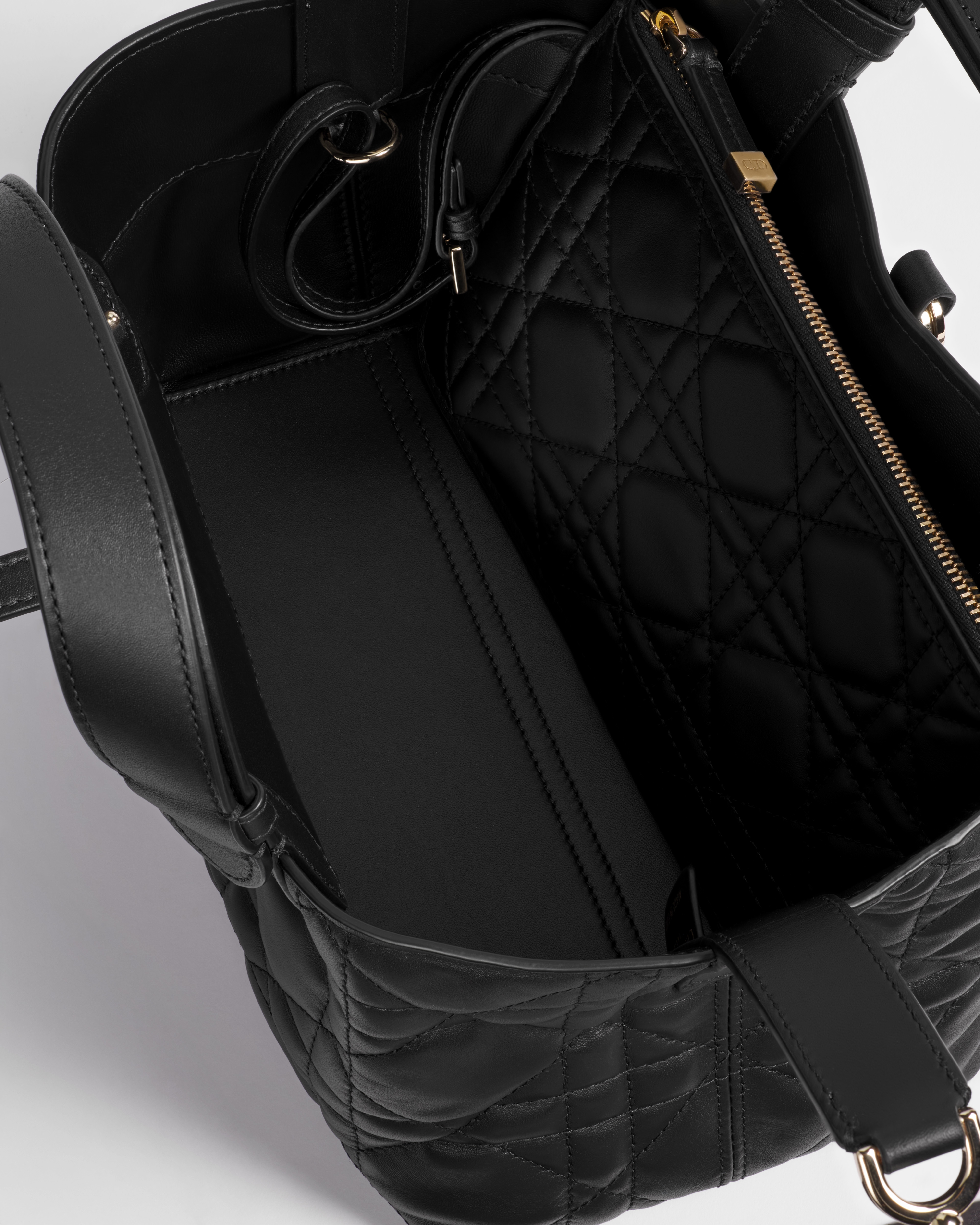 Small Dior Toujours Bag Black Macrocannage Calfskin E10