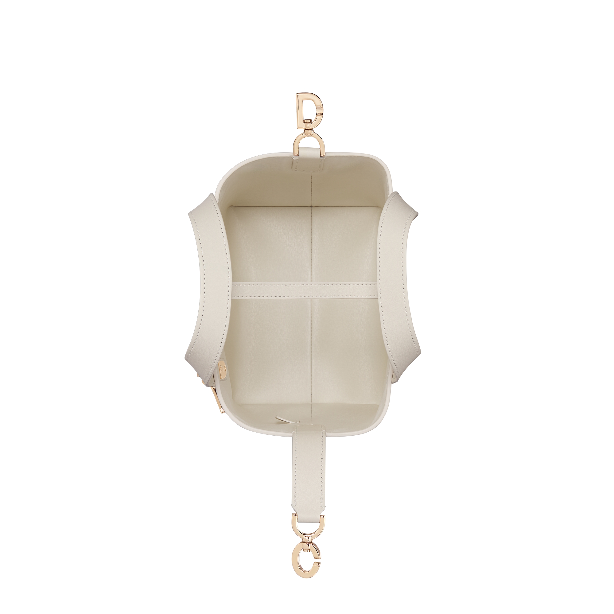 Small Dior Toujours Vertical Tote Bag Latte Calfskin with Gold-Tone Dioresque Stella Print E06