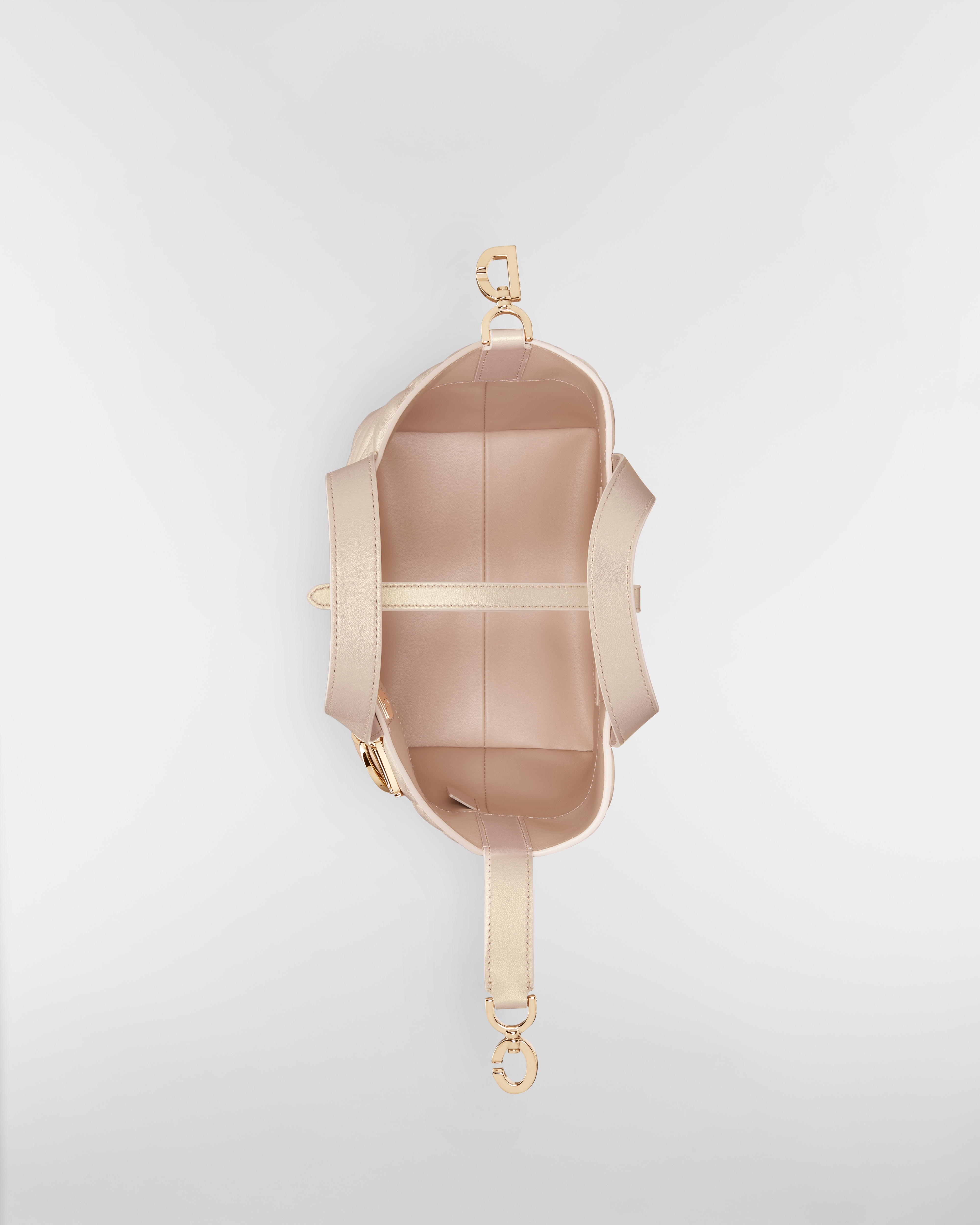 Small Dior Toujours Vertical Tote Bag Pearlescent Pink Macrocannage Lambskin E06