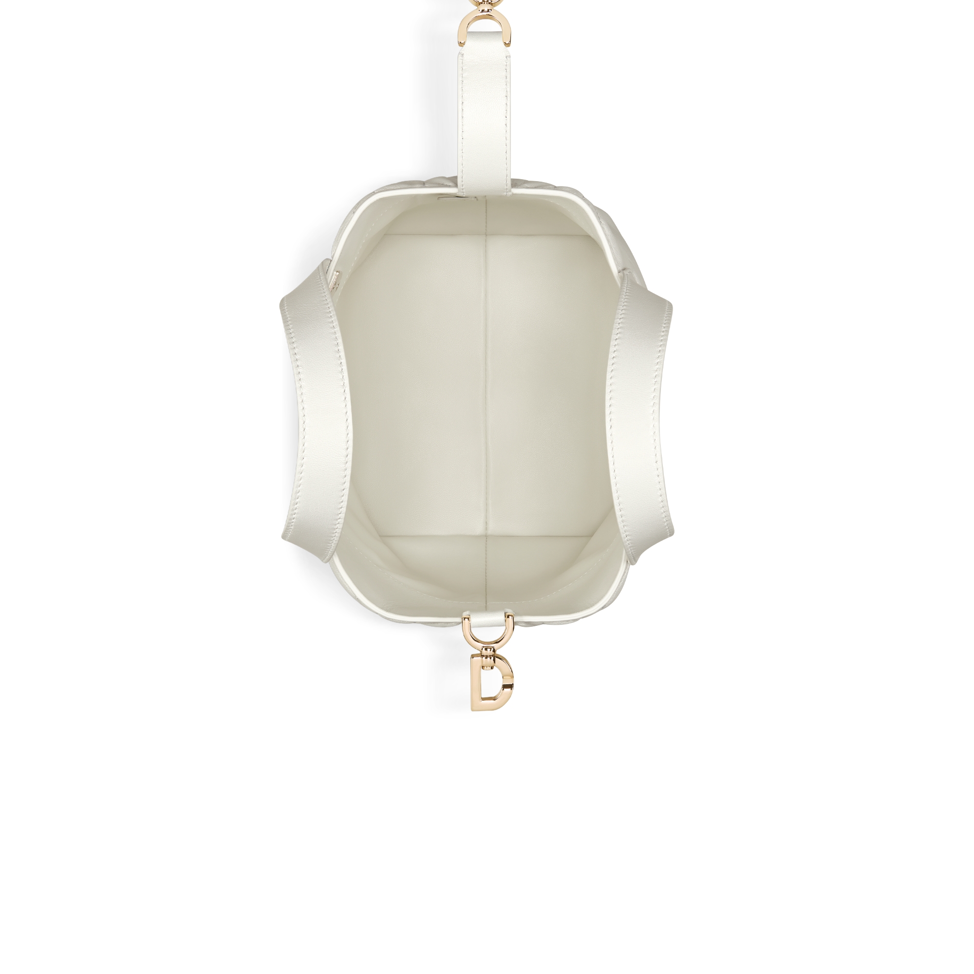 Small Dior Toujours Vertical Tote Bag Pearlescent White Macrocannage Lambskin E06