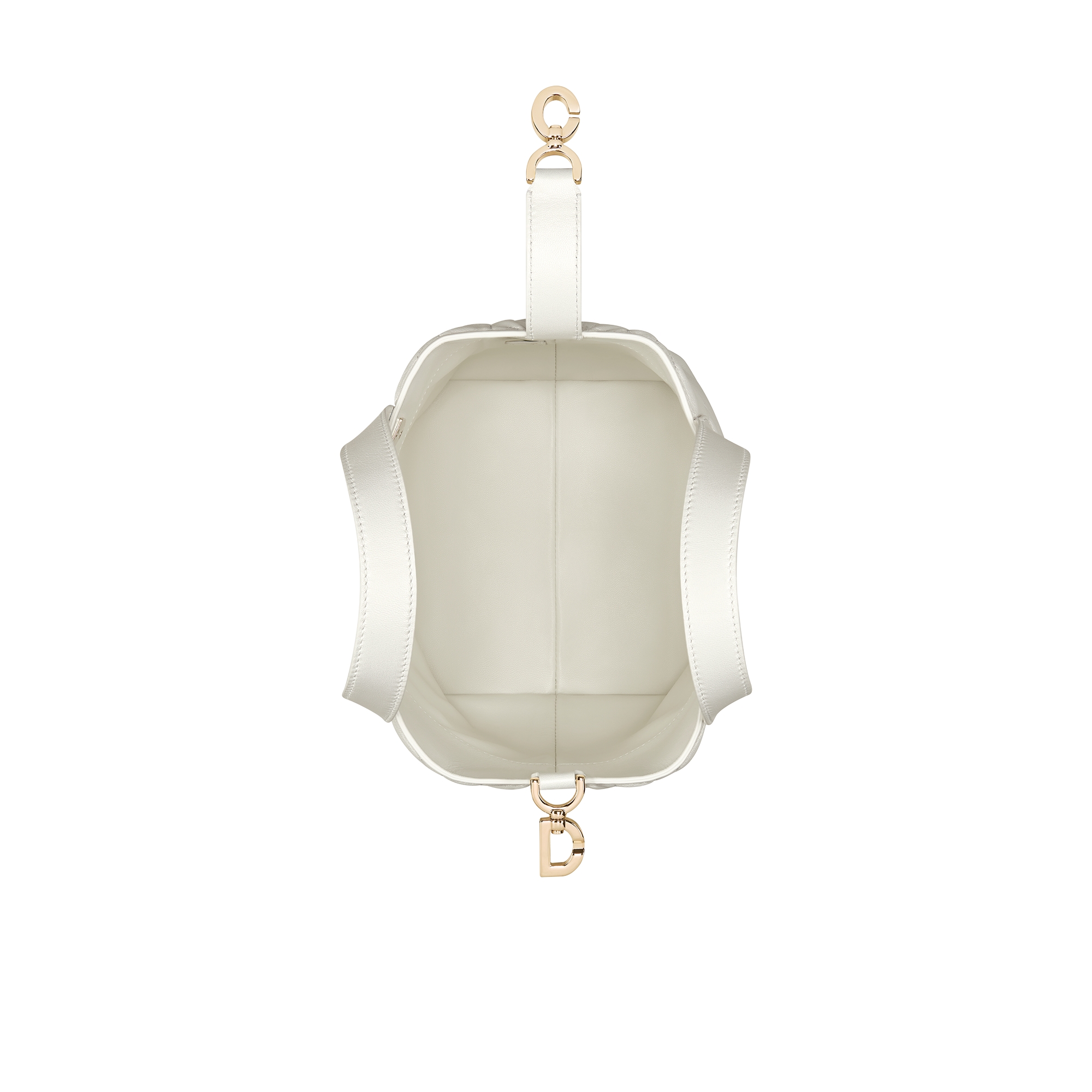 Small Dior Toujours Vertical Tote Bag Pearlescent White Macrocannage Lambskin E06