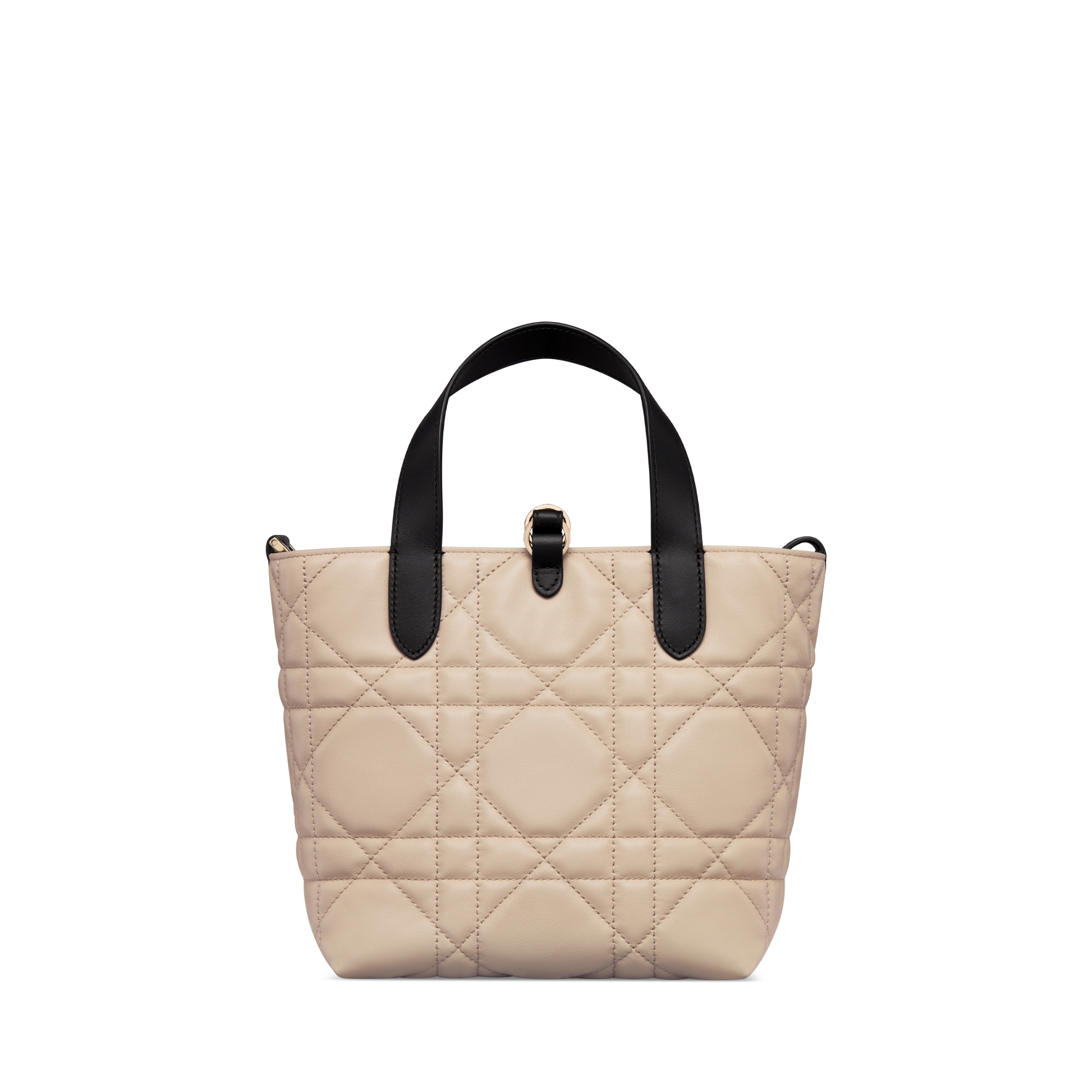 Dior Toujours 스몰 버티컬 토트백 블랙 & 로프 베이지 매크로까나쥬 송아지 가죽 E08